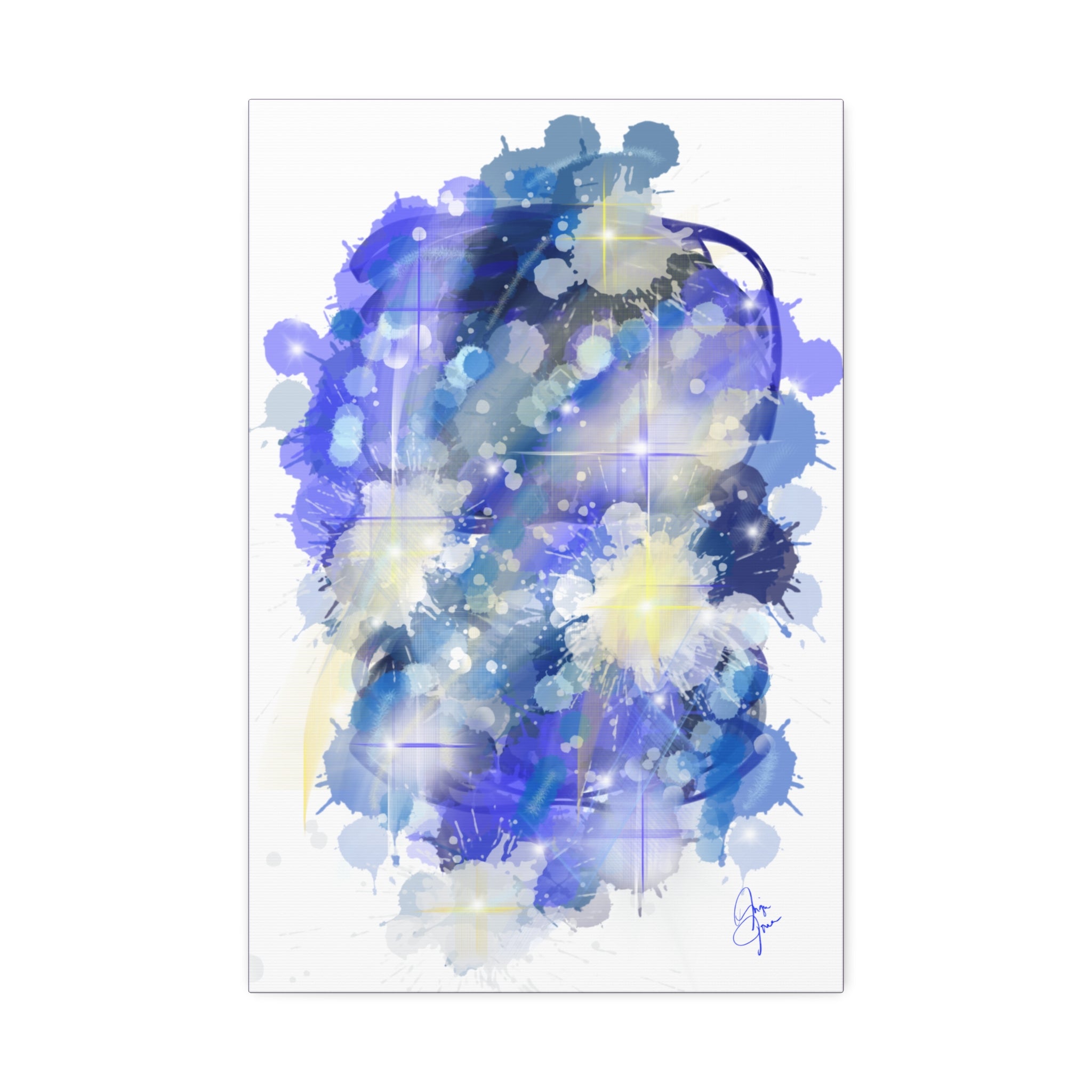 Abstract Blue Galaxy Canvas Print — Stretched 1.5" Wall Art