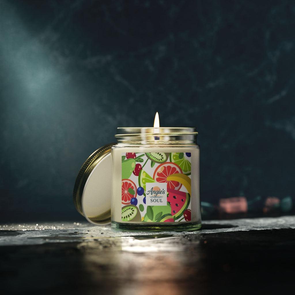 Coconut Apricot Scented Candle — Tropical Fruit Soy Jar (4oz/9oz)