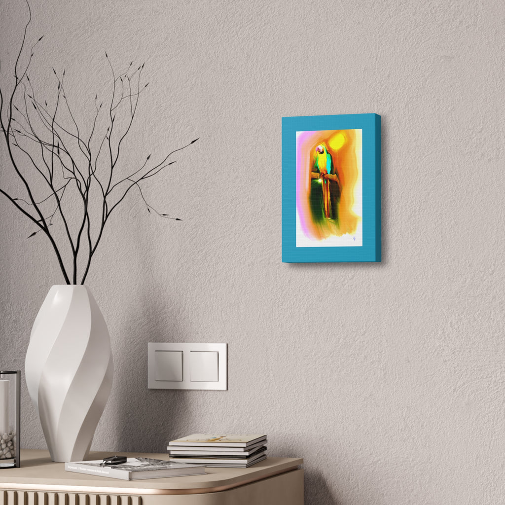 Tropical Parrot Canvas Print — Vibrant Sunlit Bird Wall Art