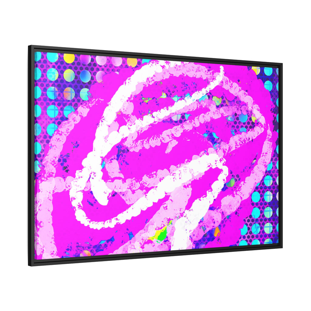 Abstract Neon Pop Art Matte Canvas — Framed Multi‑Color Wall Art