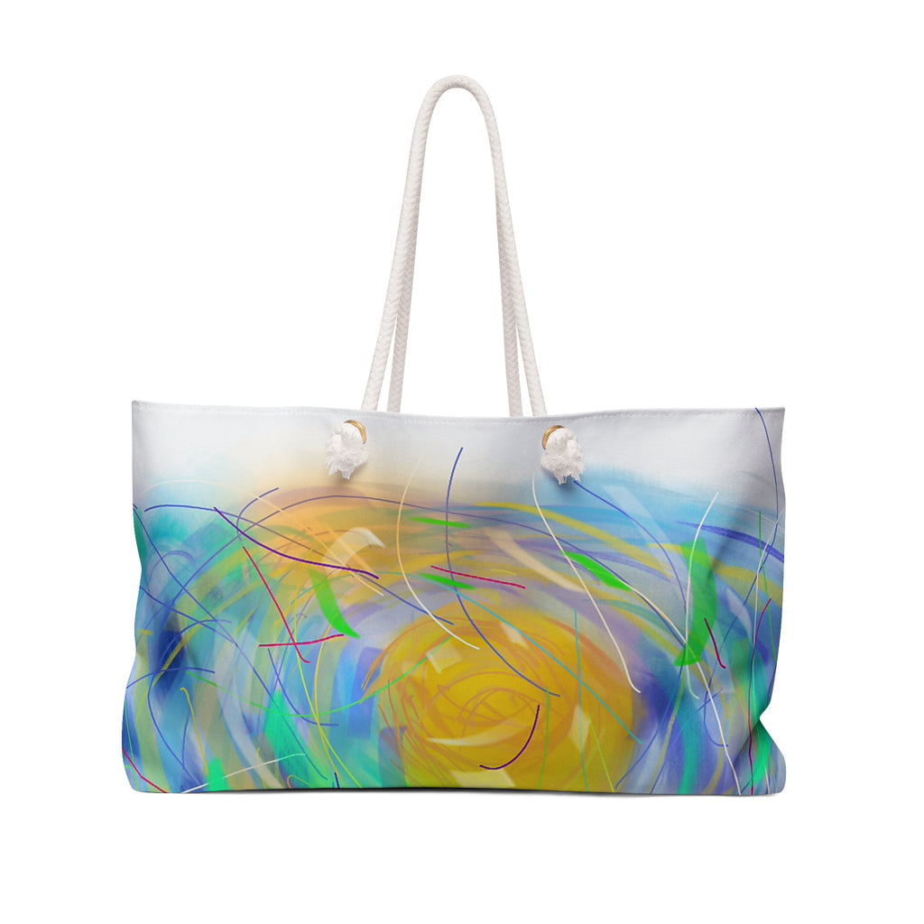 Abstract Sunrise Weekender Bag — Colorful Beach & Travel Tote