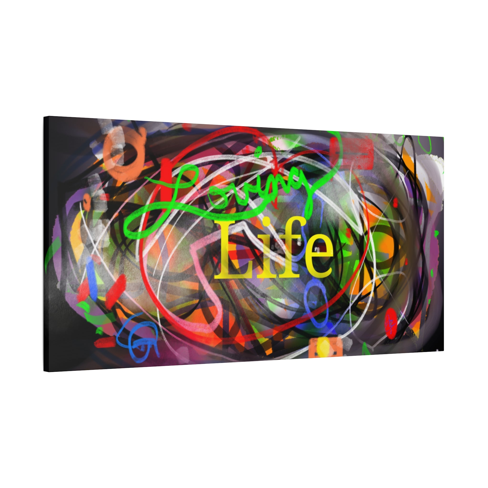 Loving Life Abstract Canvas Wall Art – Colorful Modern Stretched Matte Print