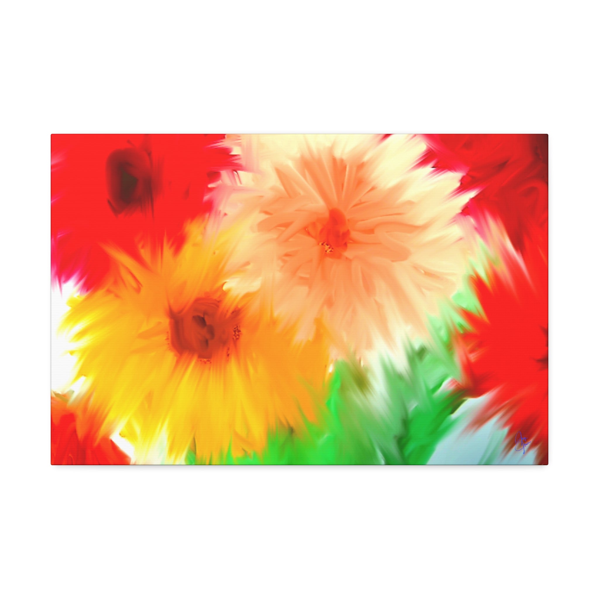 Bright Floral Abstract Canvas Wall Art — Stretched 1.5"