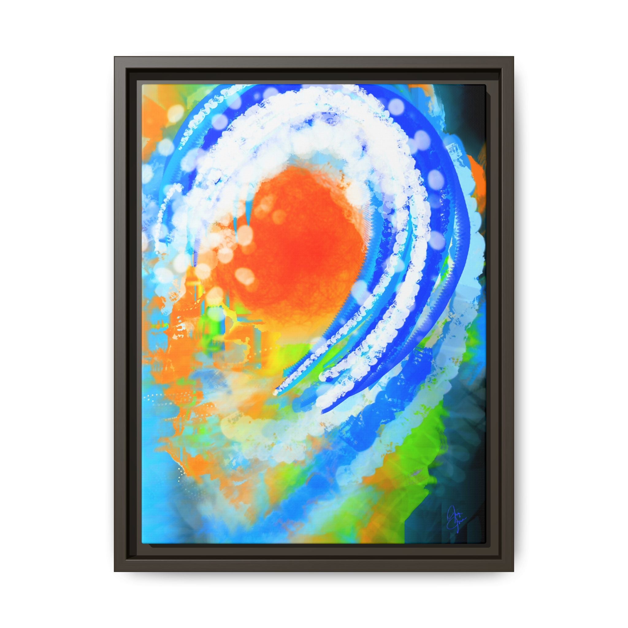 Abstract Ocean Wave Matte Canvas Print — Framed Multi‑Color Wall Art