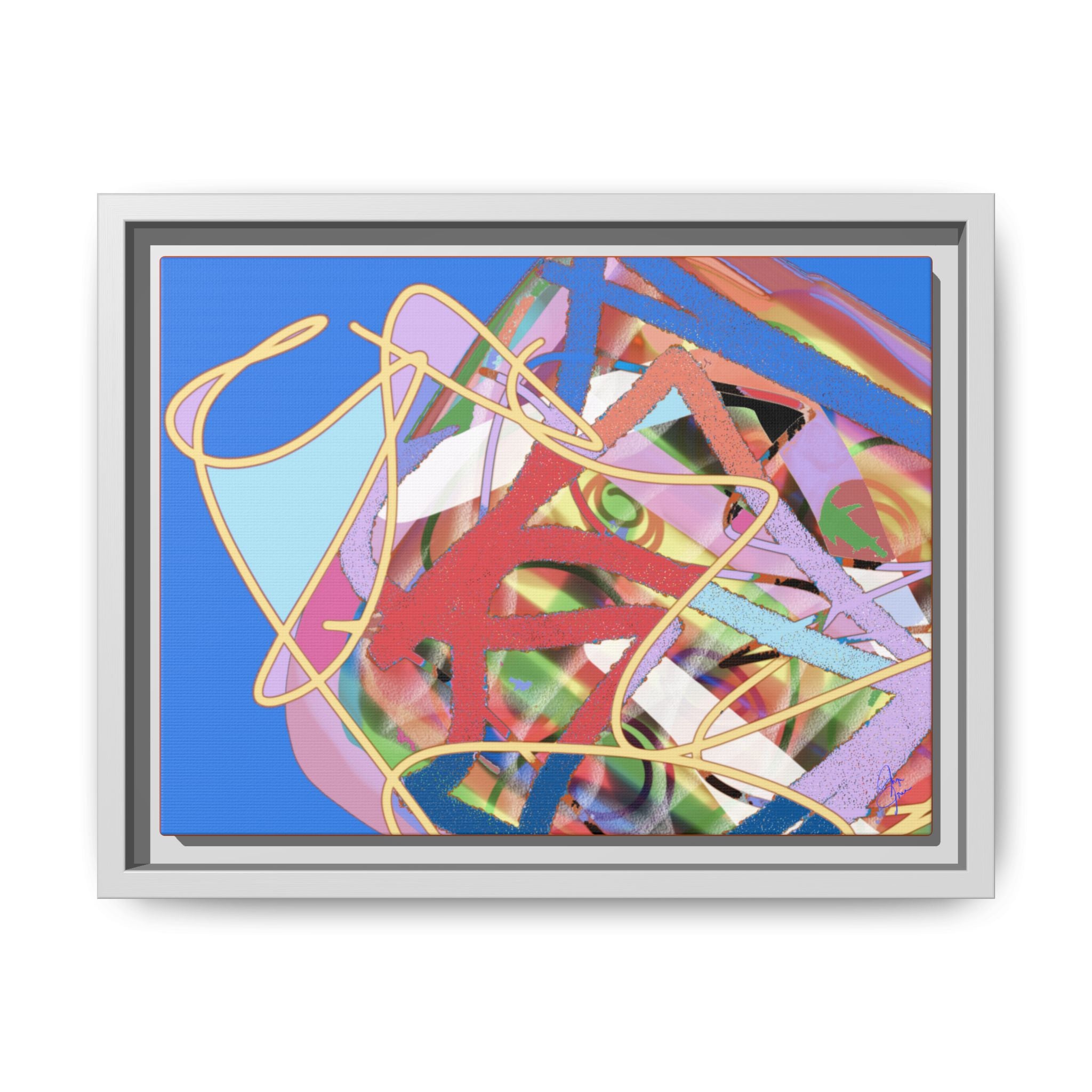 Abstract Multi‑Color Framed Canvas Art – Vibrant Modern Wall Decor
