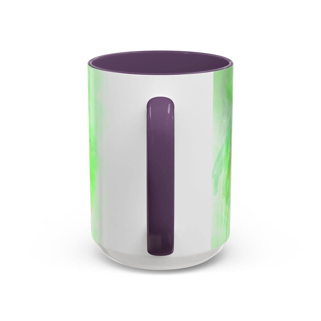 Colorful Sunflower Accent Coffee Mug — Pink Inner Artistic Floral Design (11/15 oz)