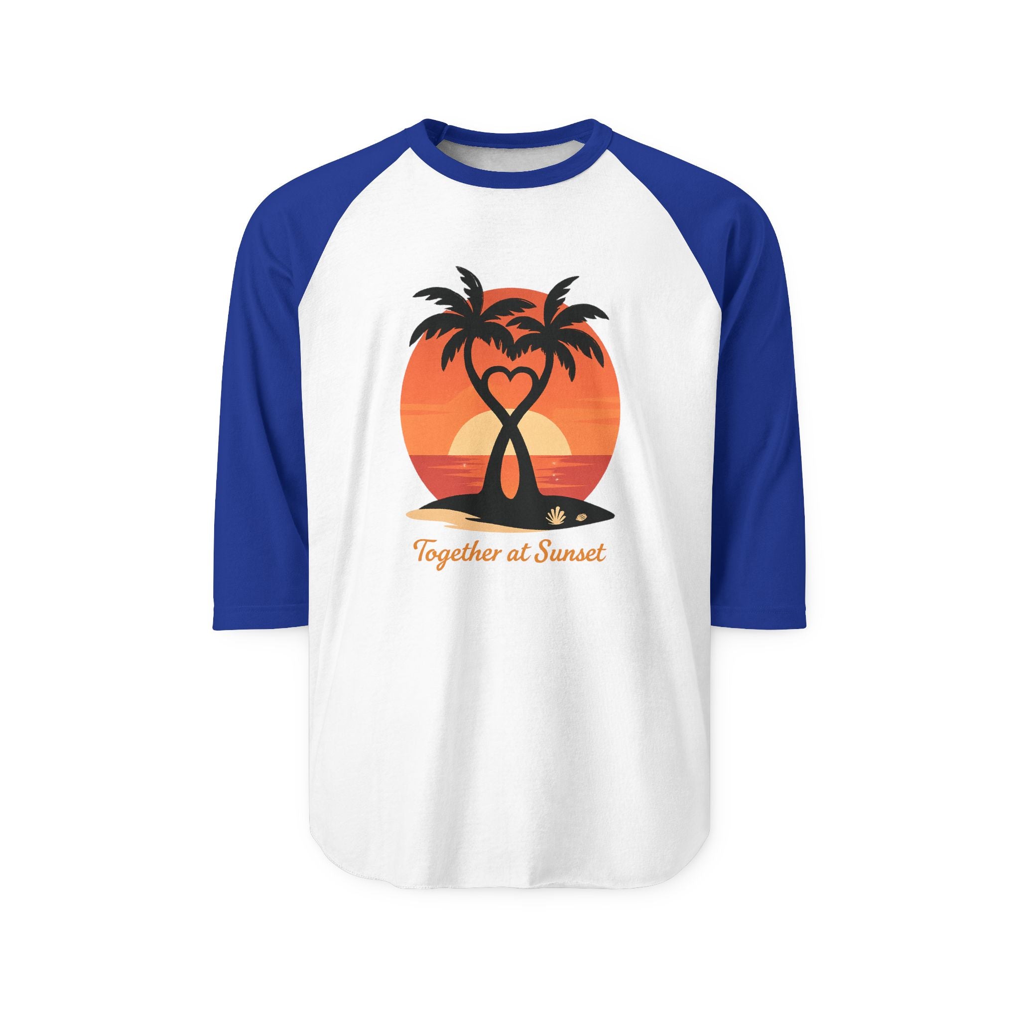 Together at Sunset Raglan Shirt — Tropical Palm Beach Baseball Tee