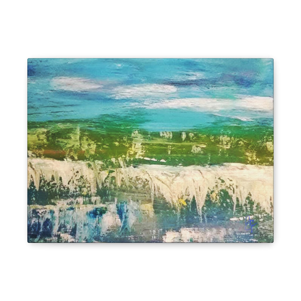 Coastal Abstract Landscape Matte Canvas Print — Stretched 1.25"