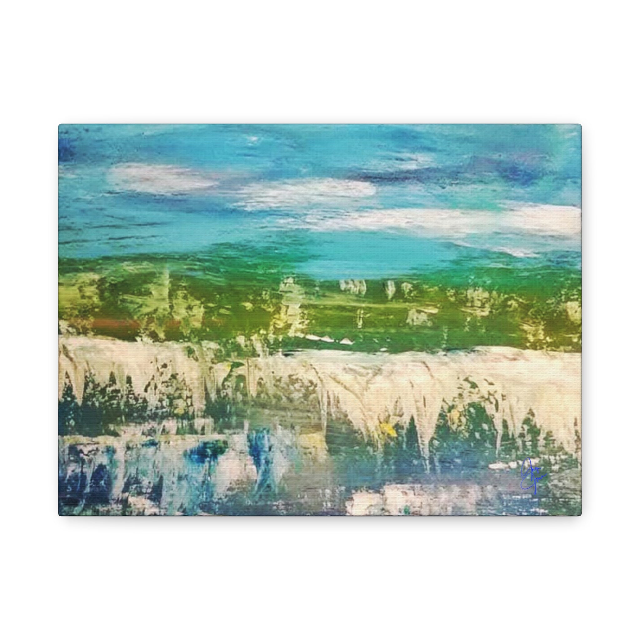 Coastal Abstract Landscape Matte Canvas Print — Stretched 1.25"