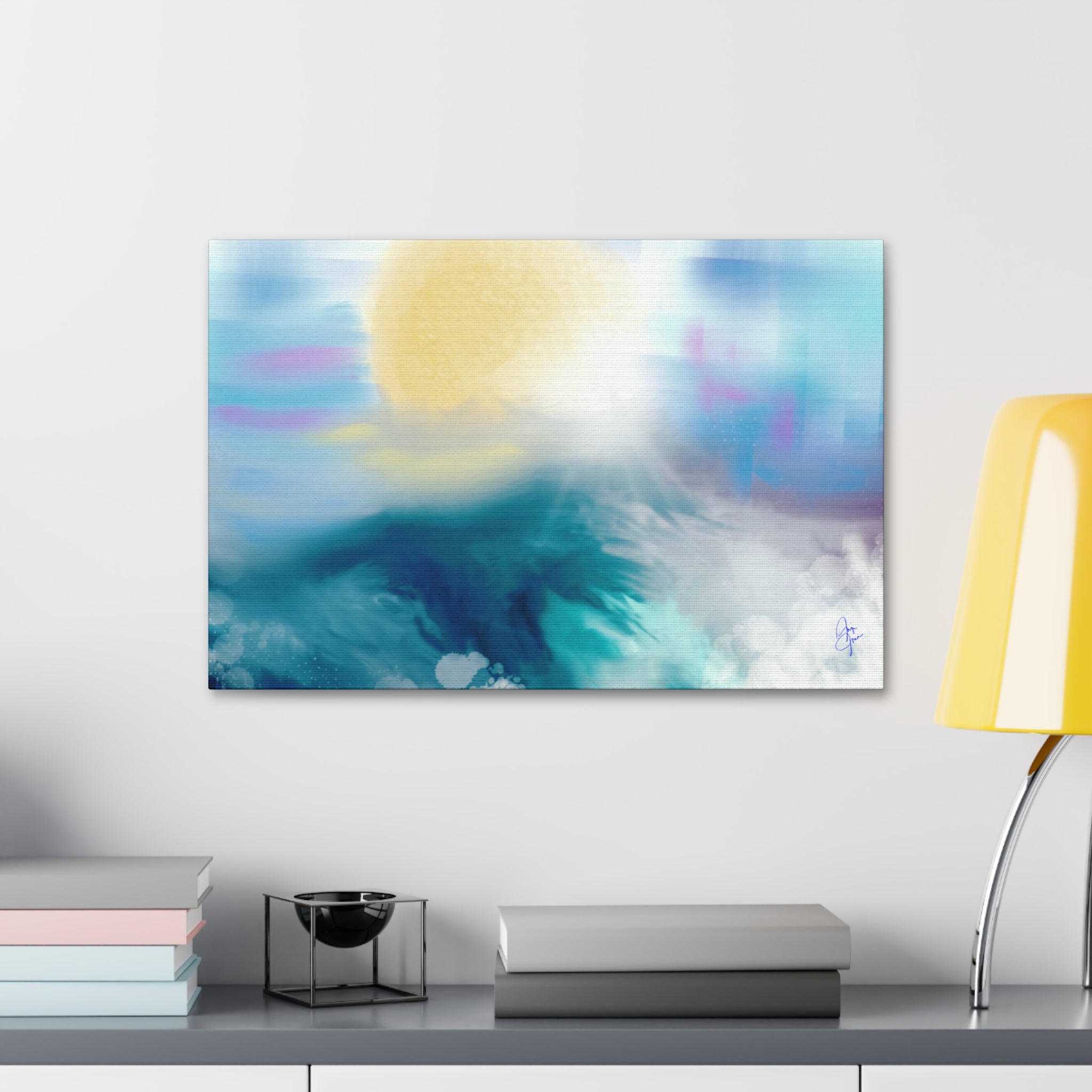 Ocean Sunrise Abstract Canvas Print — Stretched 1.5"