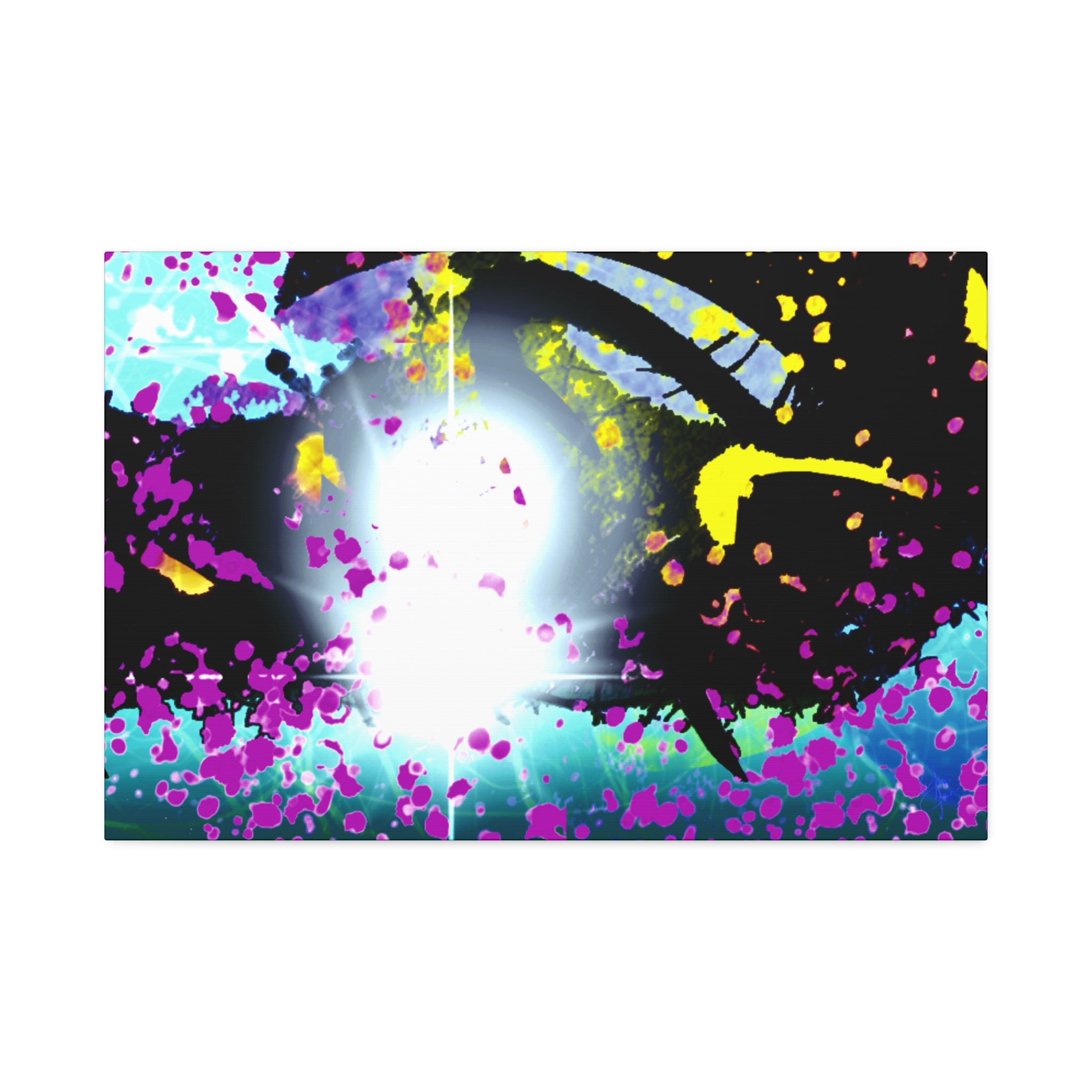 Abstract Neon Splash Canvas Print — Vibrant Galaxy-Inspired Wall Art (Stretched 1.5")
