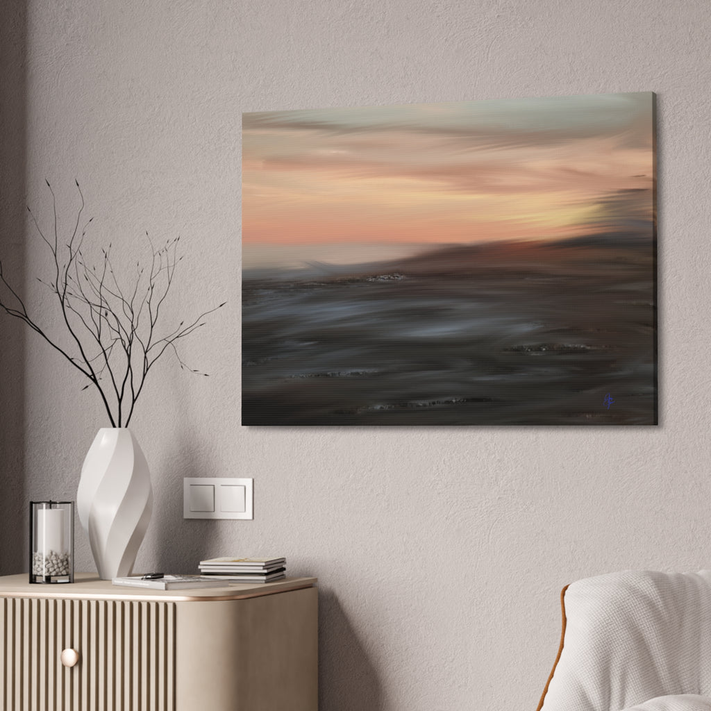 Sunset Blur Seascape Canvas Print — Abstract Coastal Wall Art