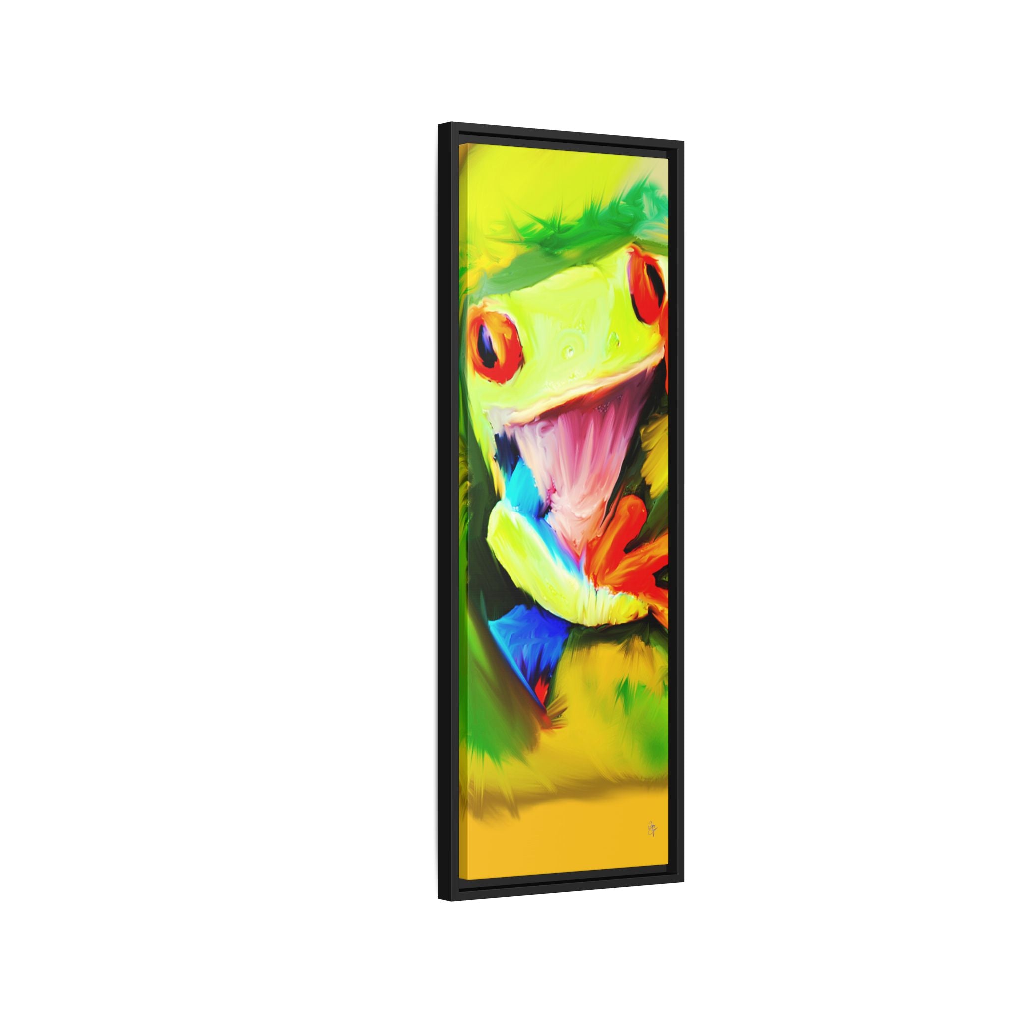 Colorful Tree Frog Matte Canvas Print — Framed Tropical Wall Art