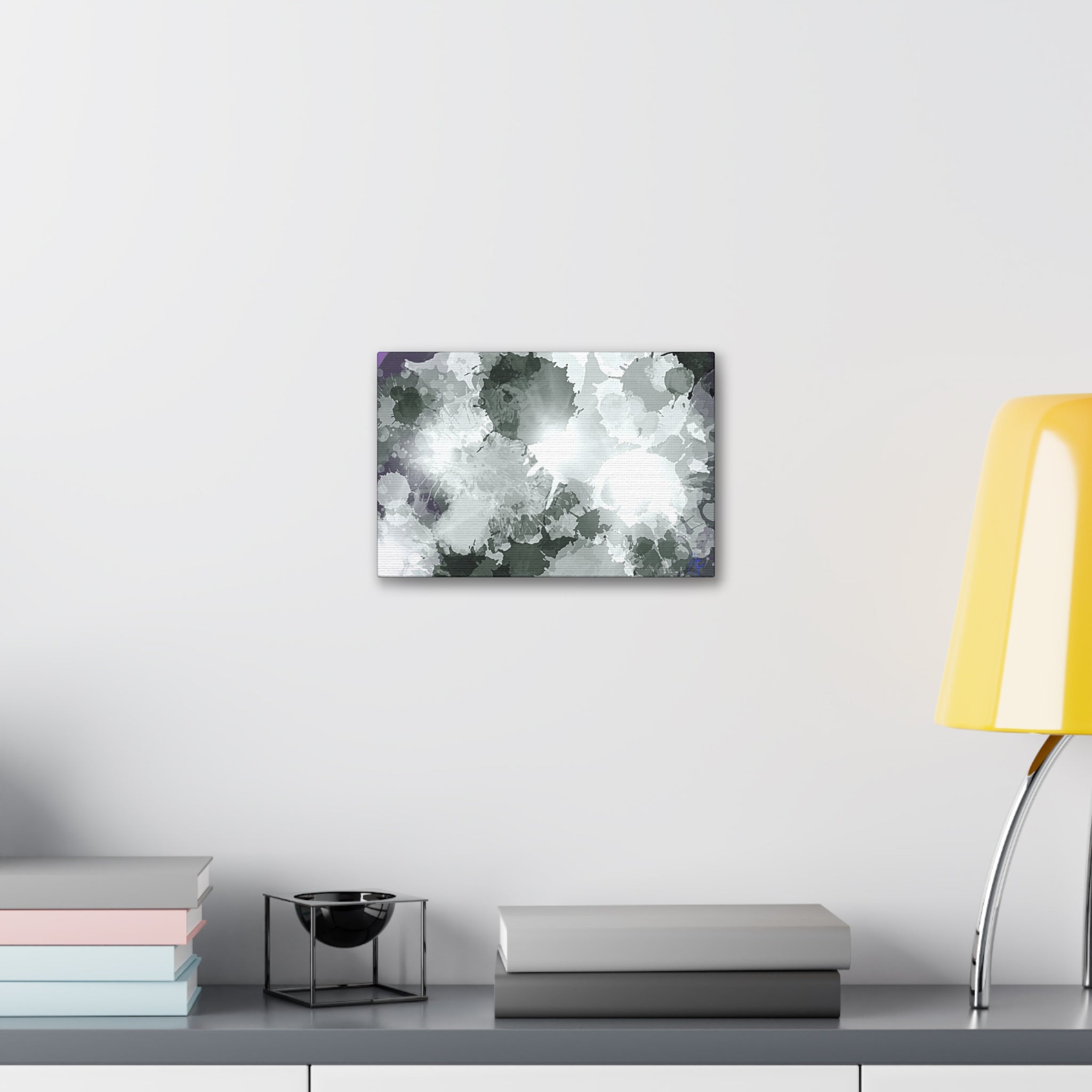 Abstract Gray Ink Splash Canvas