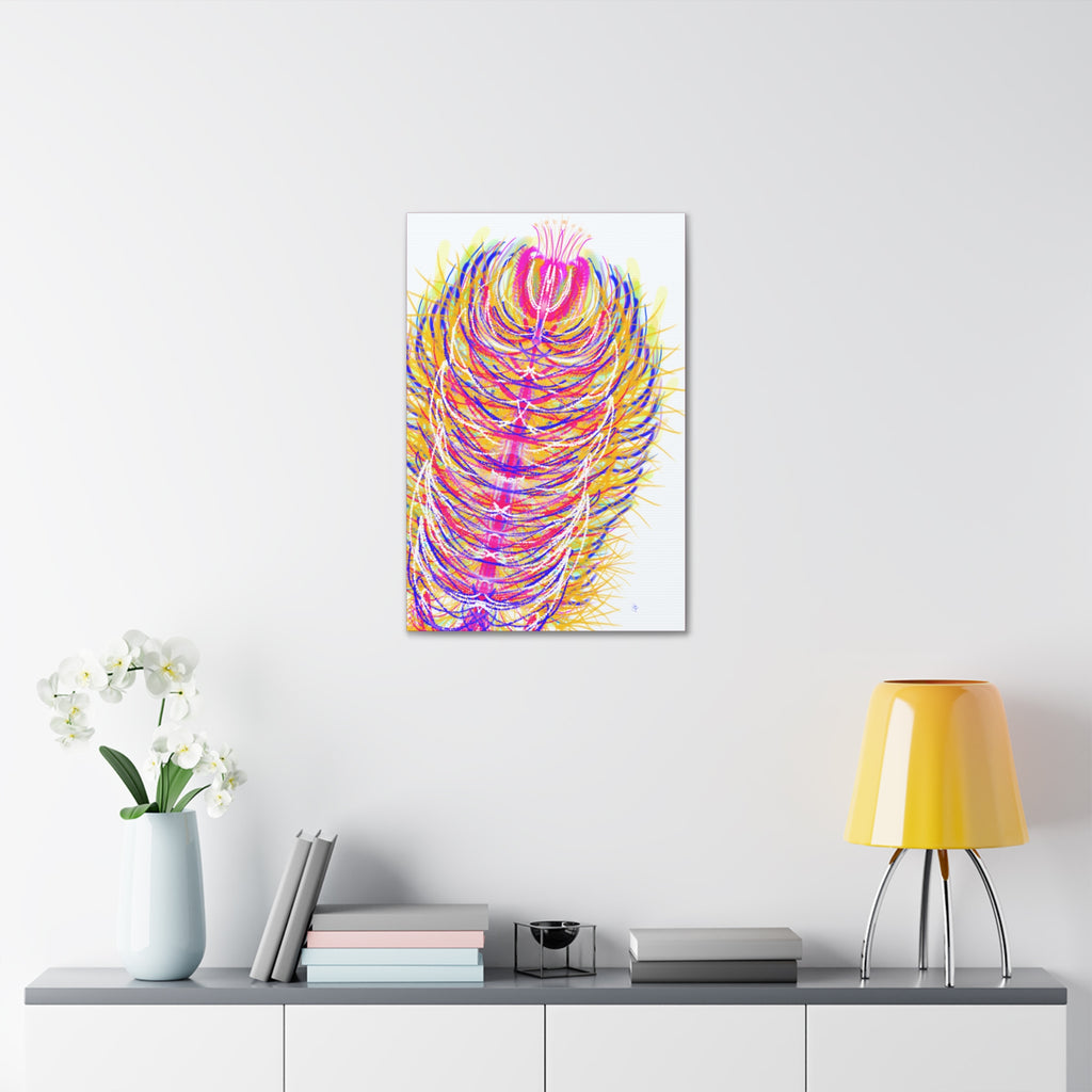 Colorful Feather Canvas Wall Art – Vibrant Abstract Plumage, Stretched 1.5"