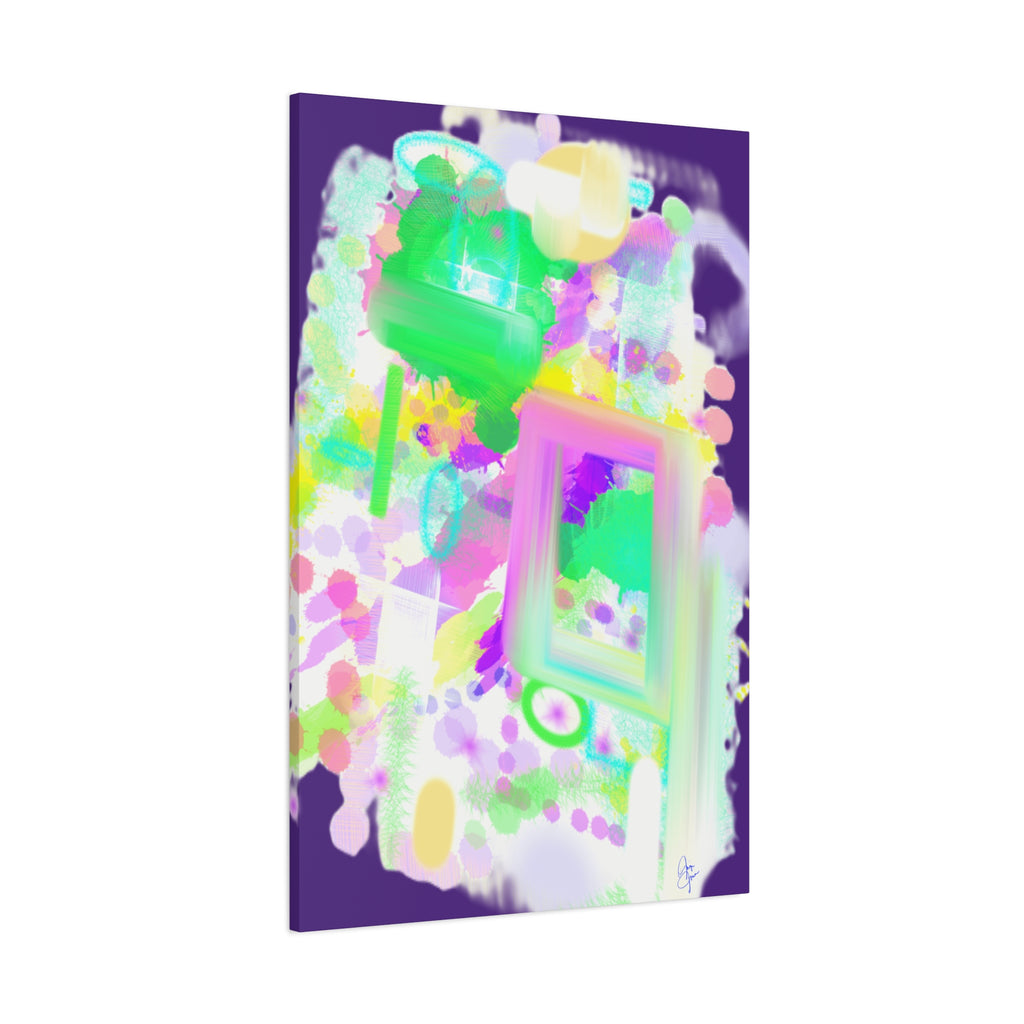 Abstract Pastel Splash Canvas Print — Bright Neon Frame Wall Art