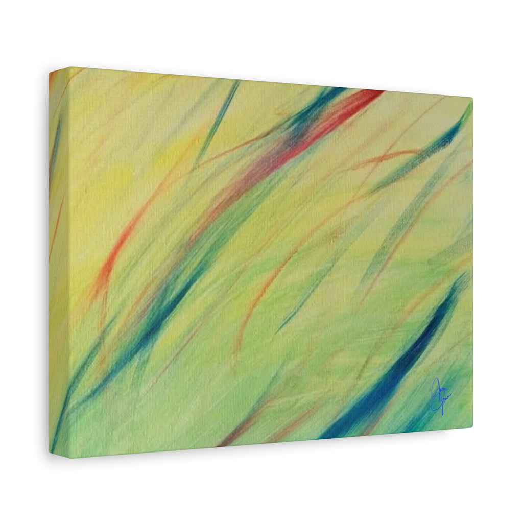 Abstract Windblown Grasses Matte Canvas Wall Art