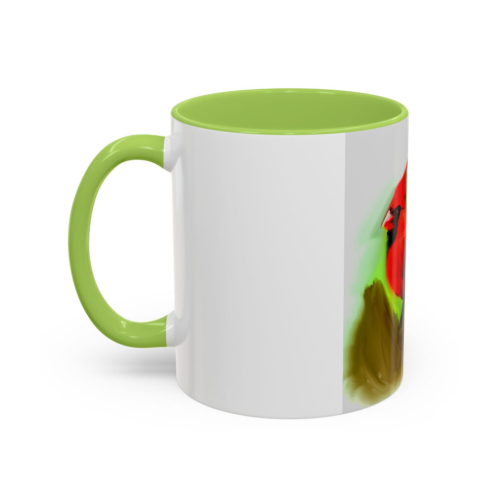 Cardinal Bird Accent Coffee Mug — Red Cardinal Sunrise Art Ceramic Mug (11/15 oz)