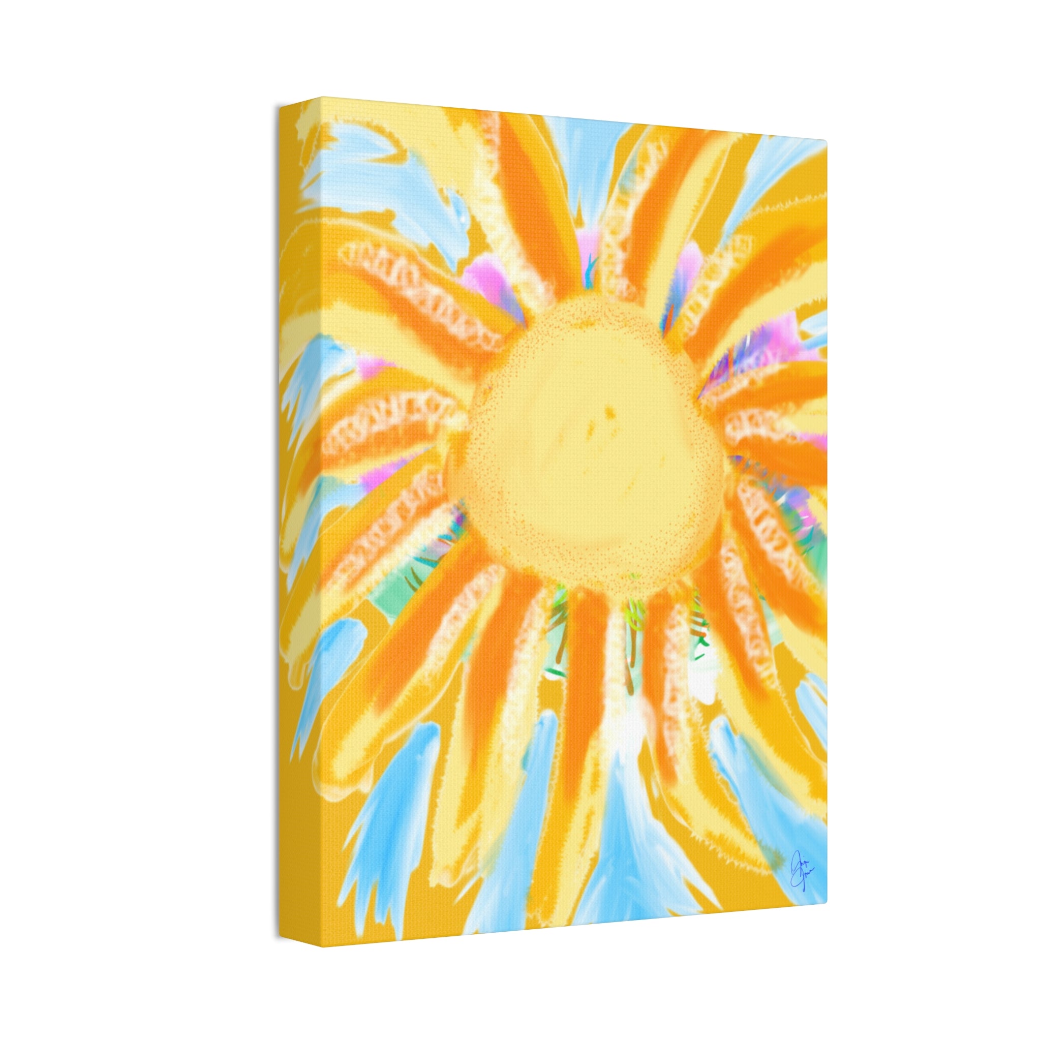 Sunburst Canvas Print — Bright Abstract Sunshine Wall Art (Stretched 1.5")