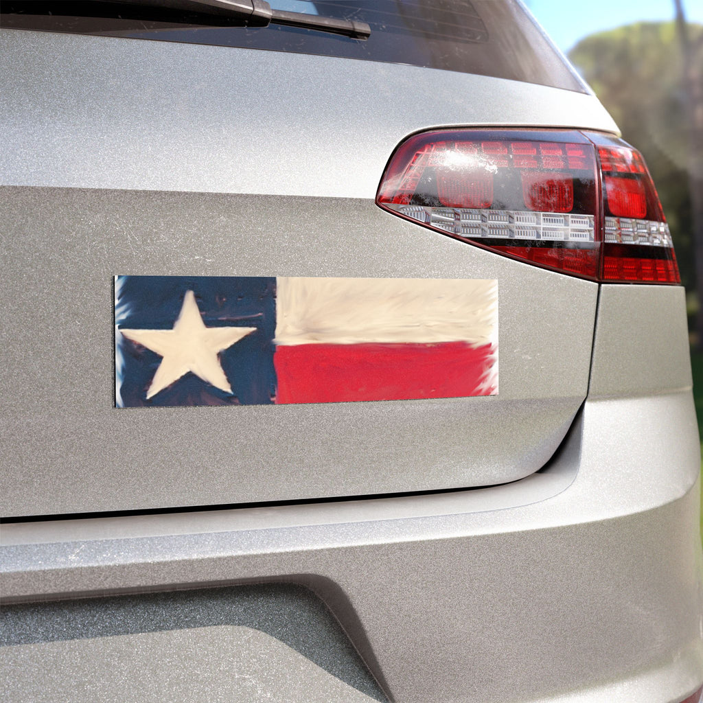 Texas Flag Car Magnet — Rustic Lone Star Bumper Sticker