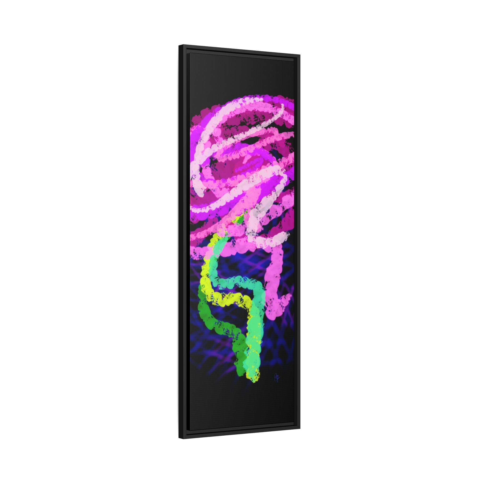 Framed Matte Canvas - Neon Rose Abstract Wall Art
