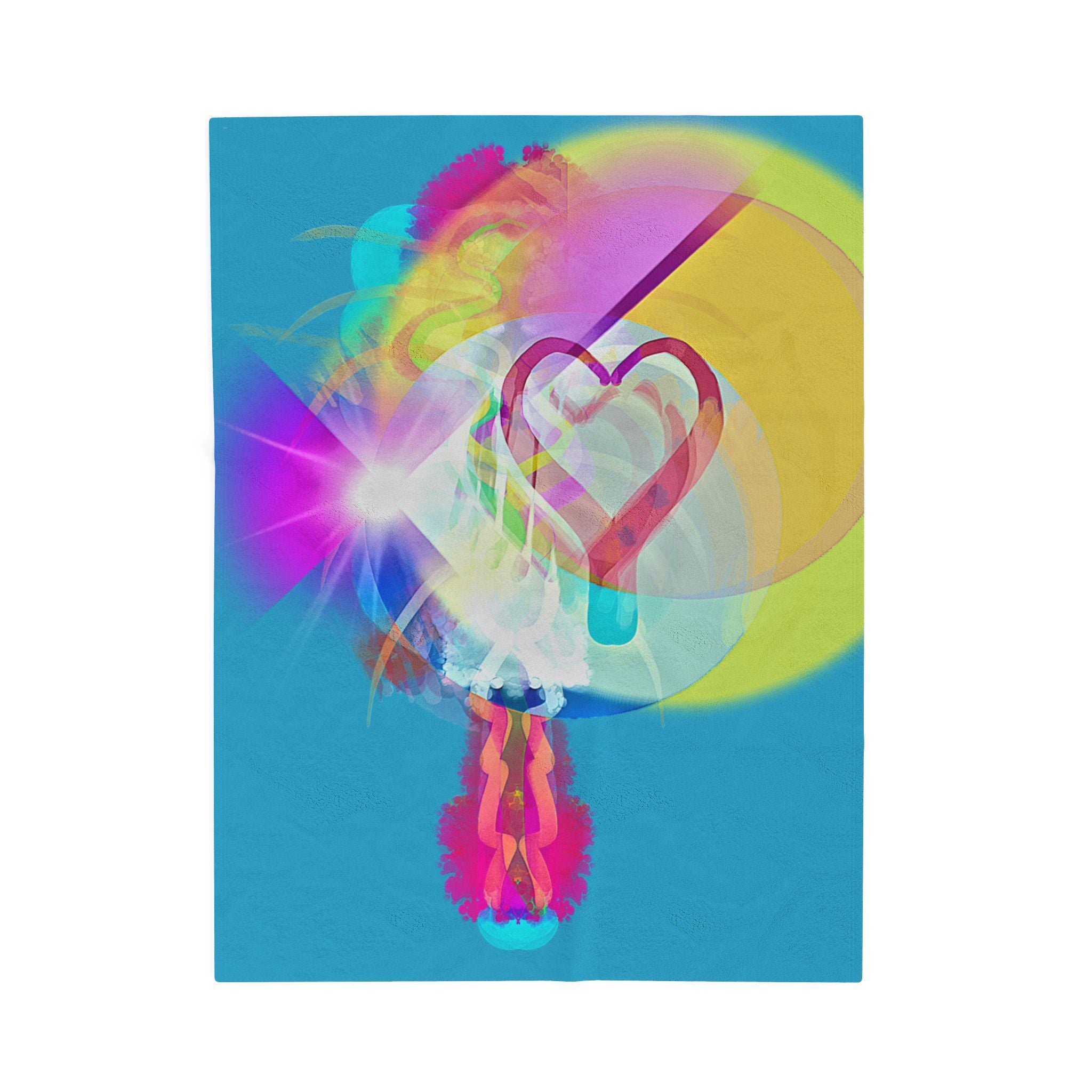 Colorful Heart Dream Velveteen Plush Blanket "God's Love"– Cozy Abstract Love Throw