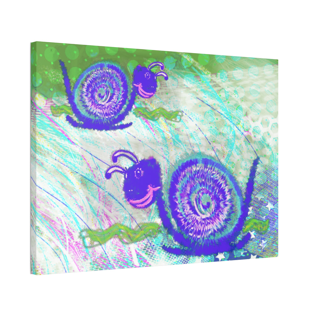 Cute Snail Nursery Wall Art Canvas – Stretched 1.5"