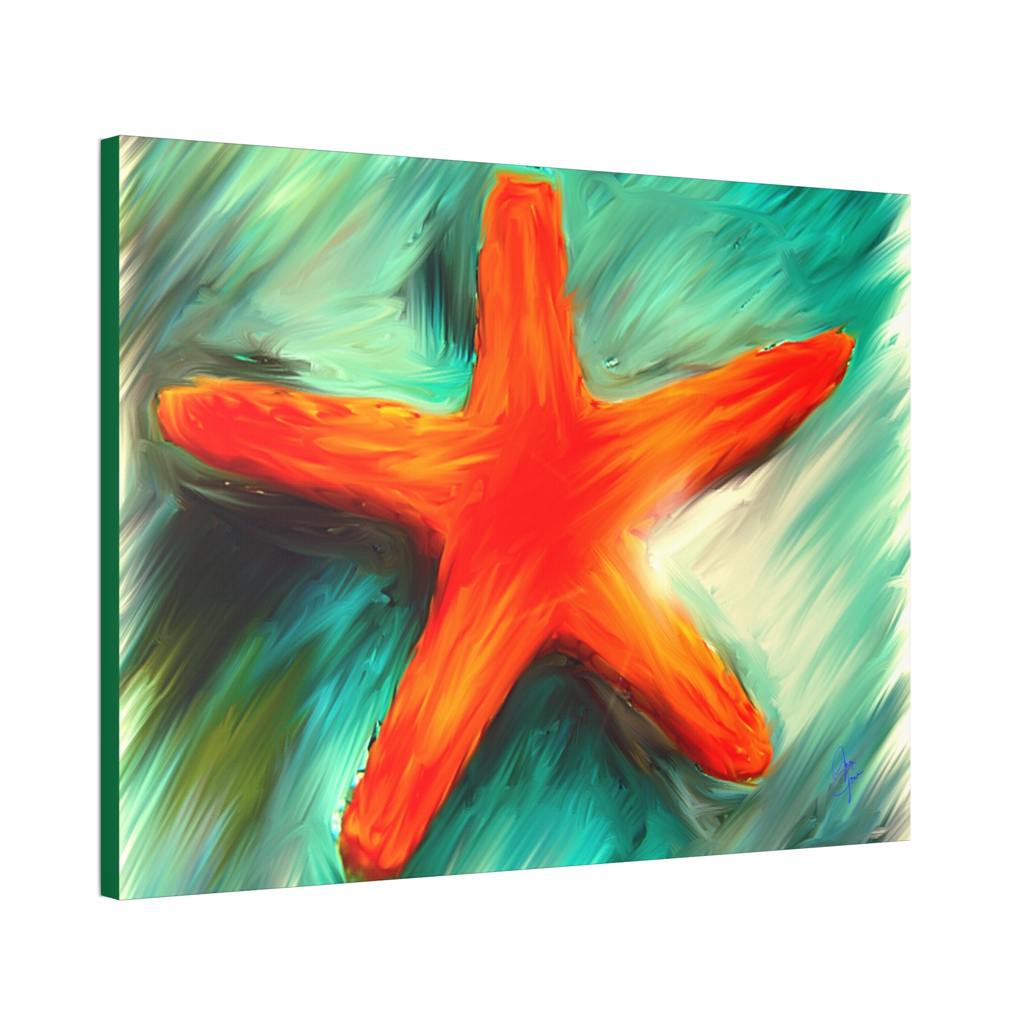 Starfish Wall Art Canvas — Stretched 1.5" Coastal Beach Décor