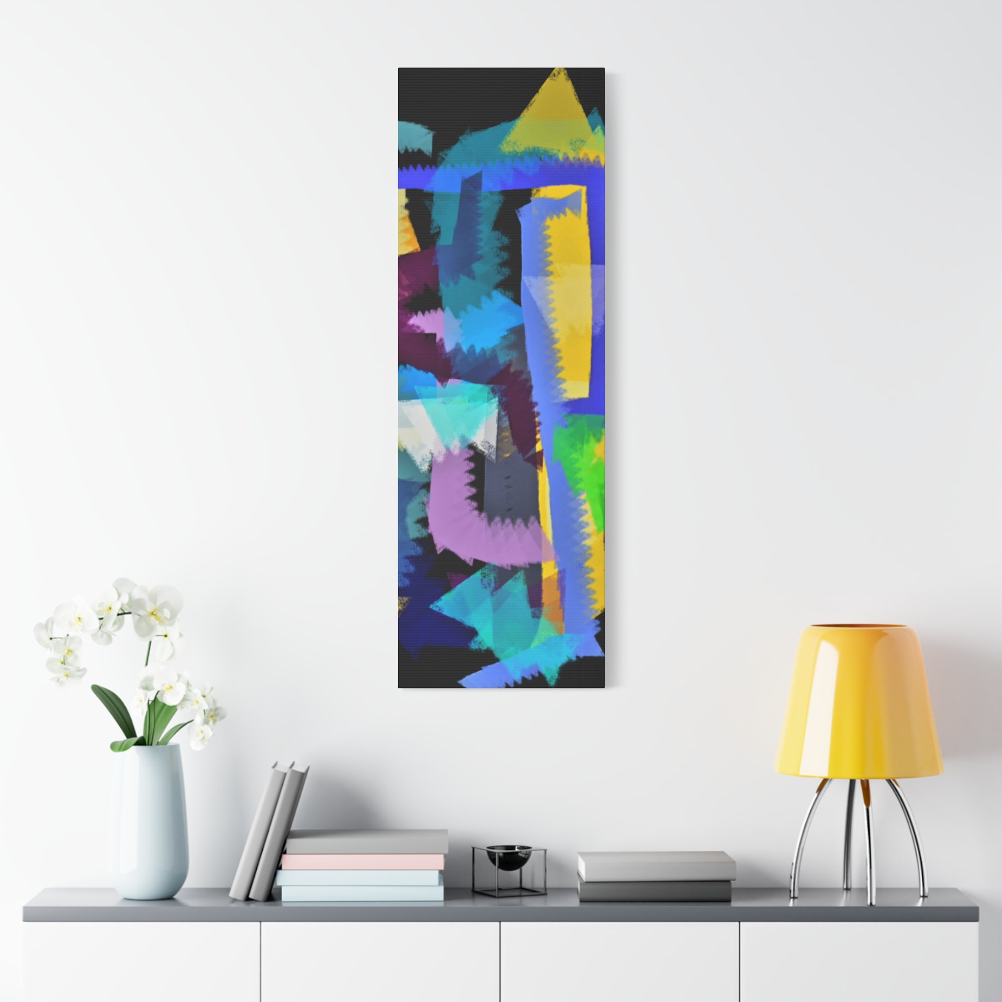 Abstract Color Burst Canvas Print — Vibrant Geometric Wall Art