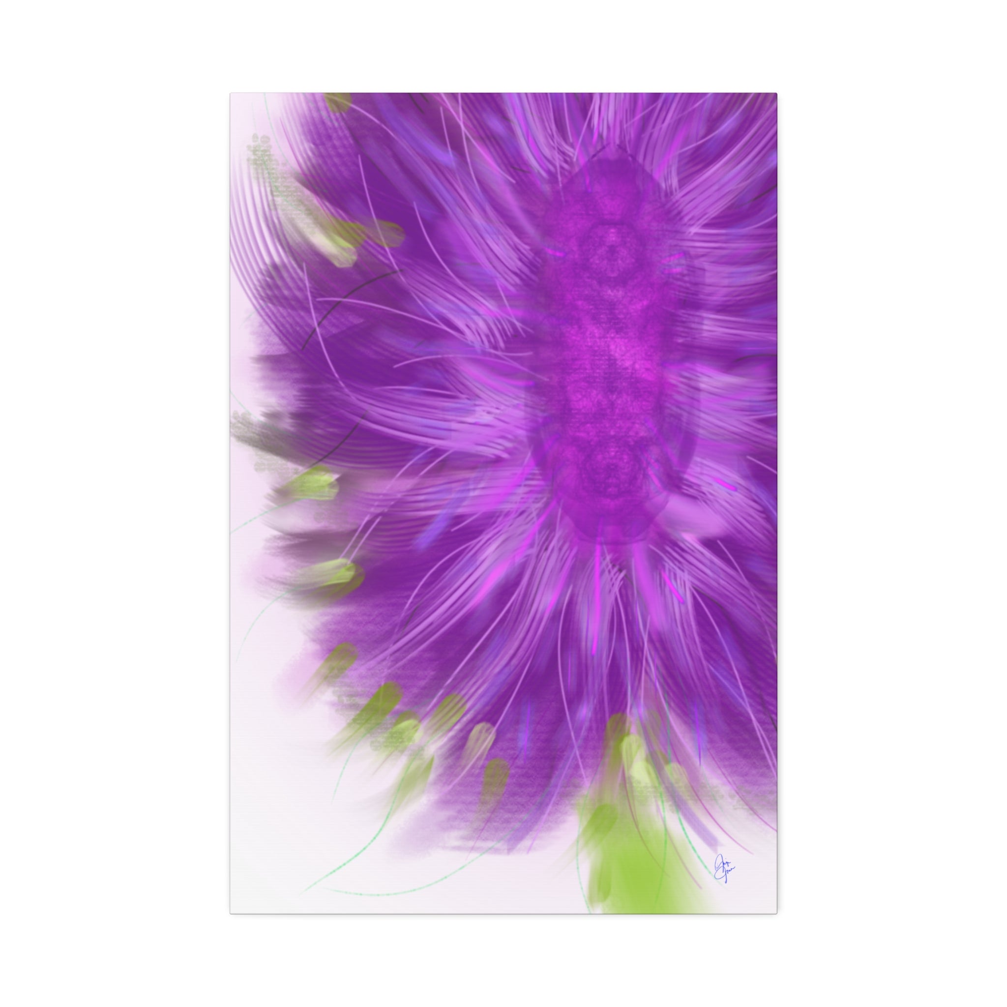 Purple Floral Burst Canvas Print – Abstract Flower Wall Art (Stretched 1.5")