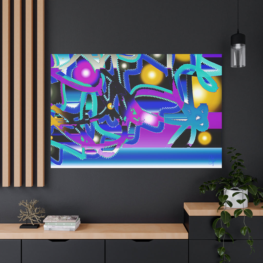 Contemporary City Lights Matte Canvas Wall Art — Stretched 1.25"
