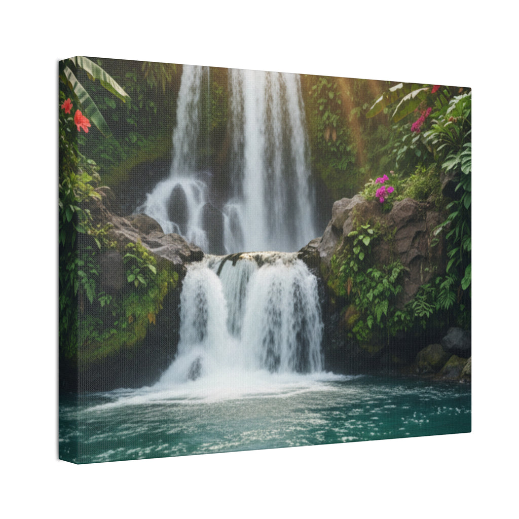 Waterfall Canvas Wall Art – Stretched 1.5" Nature Print