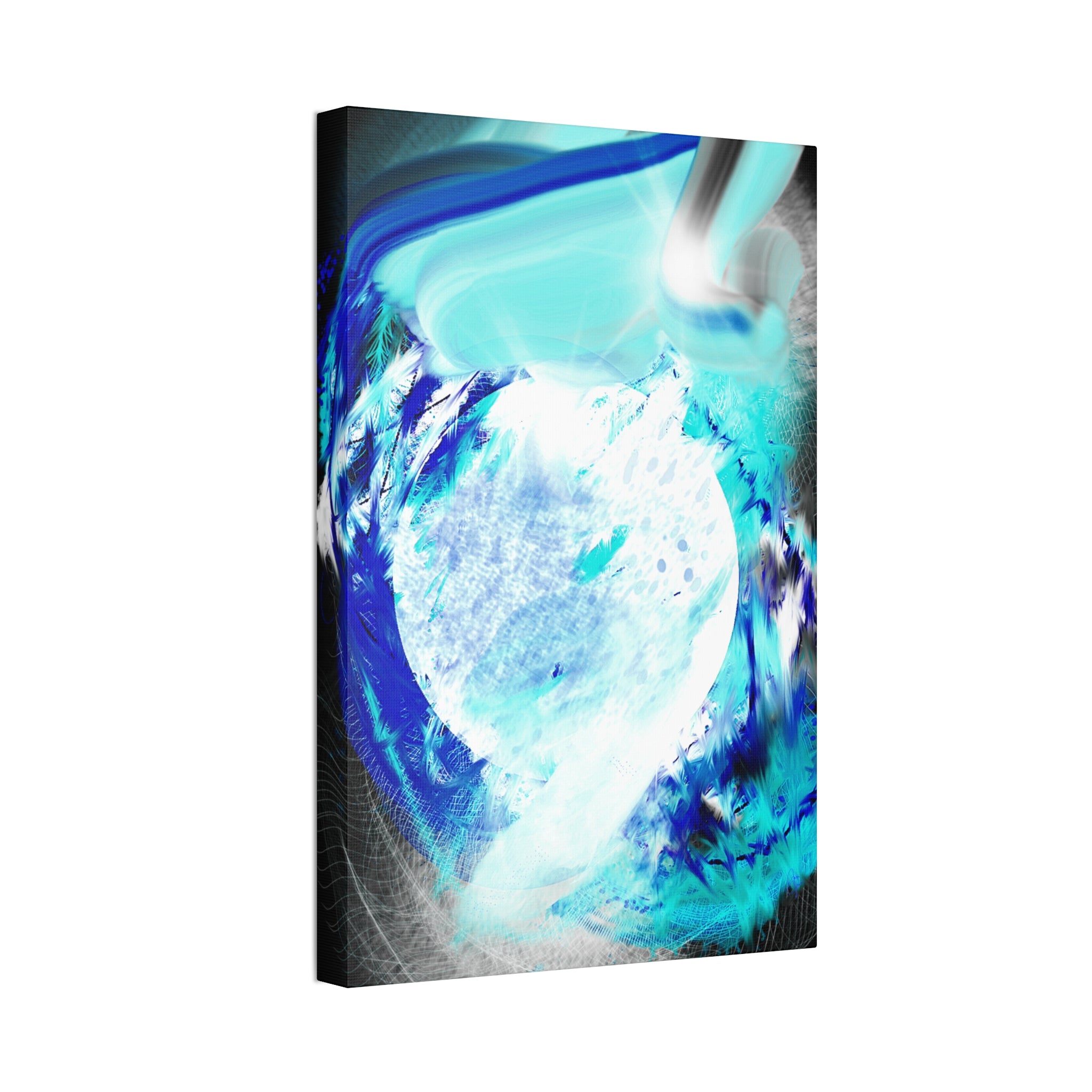 Abstract Blue Moon Canvas Print — Stretched 1.5" Wall Art