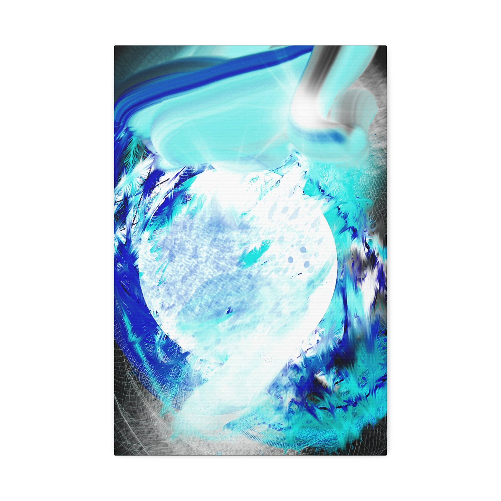 Abstract Blue Moon Canvas Print — Stretched 1.5" Wall Art