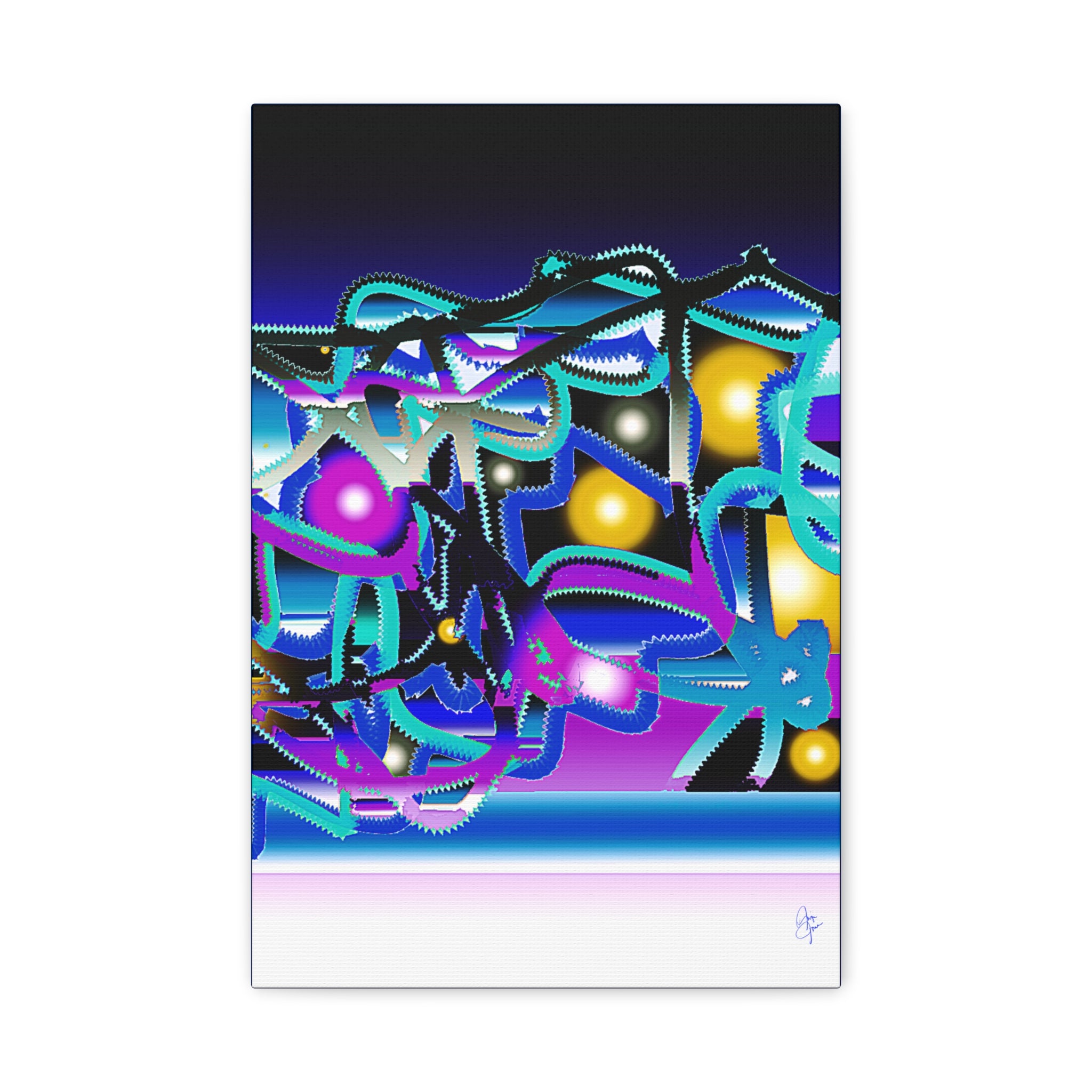 Contemporary City Lights Matte Canvas Wall Art — Stretched 1.25"