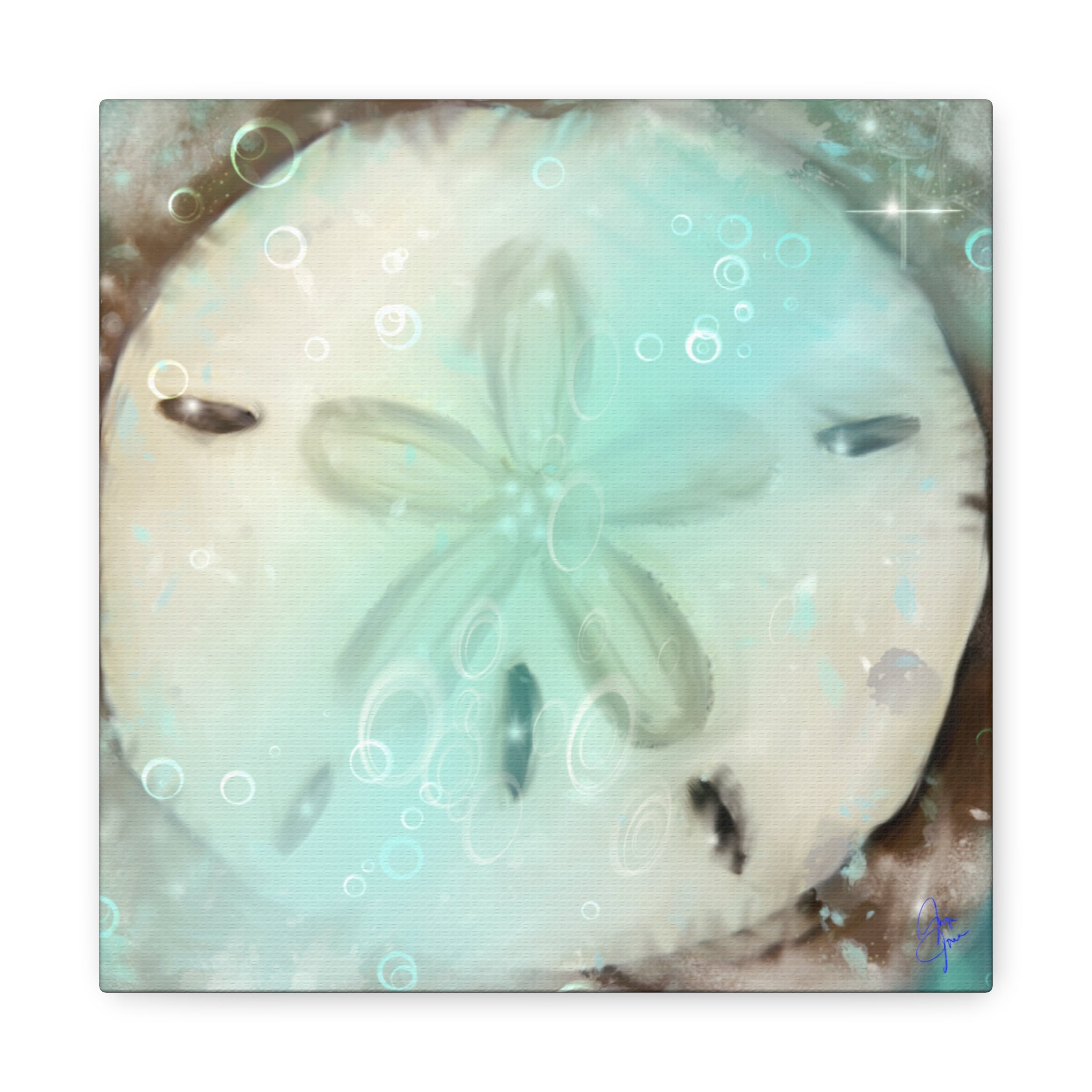 Sand Dollar Ocean Canvas Wall Art — Beach Coastal Nautical Decor