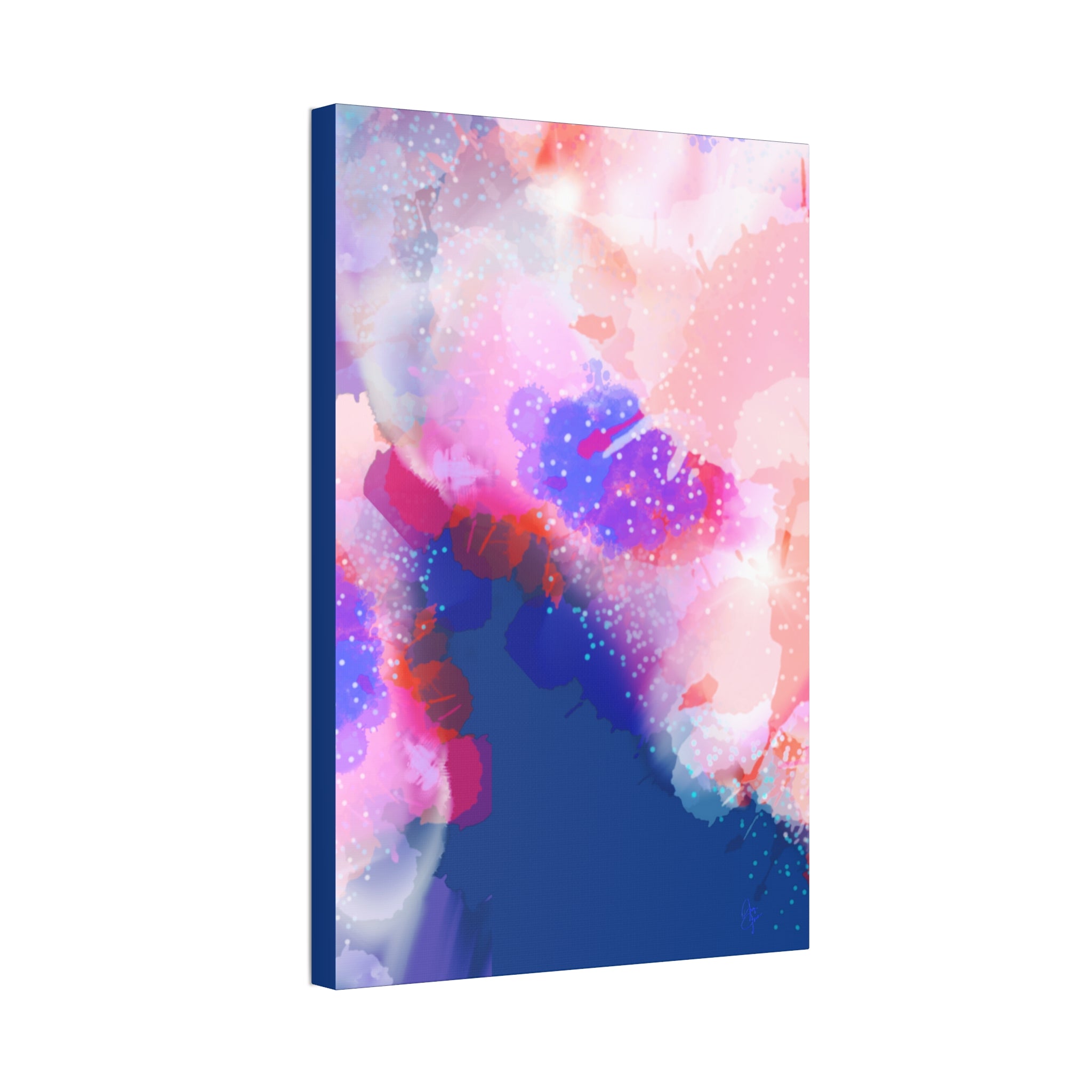 Abstract Pink Watercolor Canvas Wall Art - Stretched 1.5"