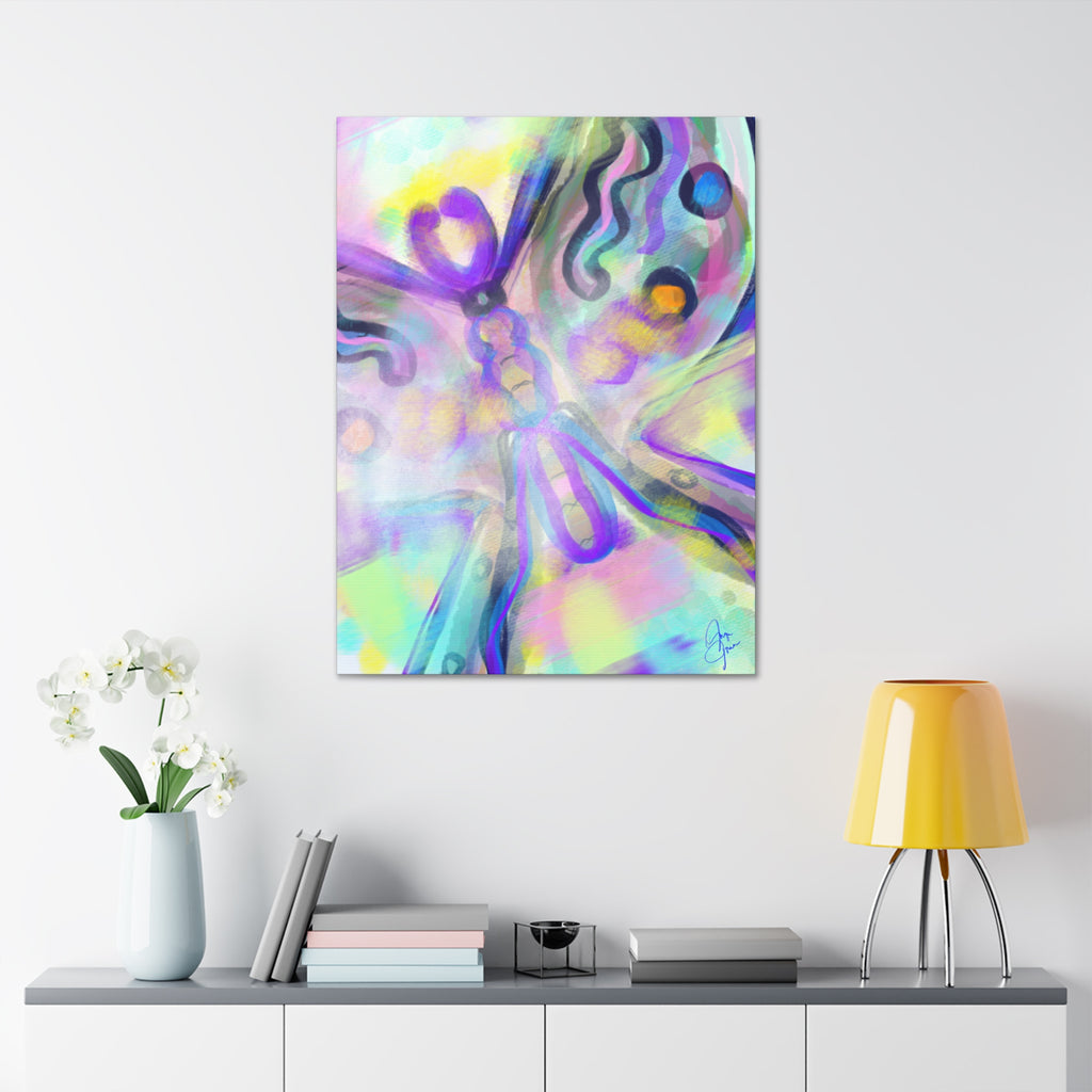 Abstract Pastel Butterfly Canvas — Stretched 1.5" Wall Art