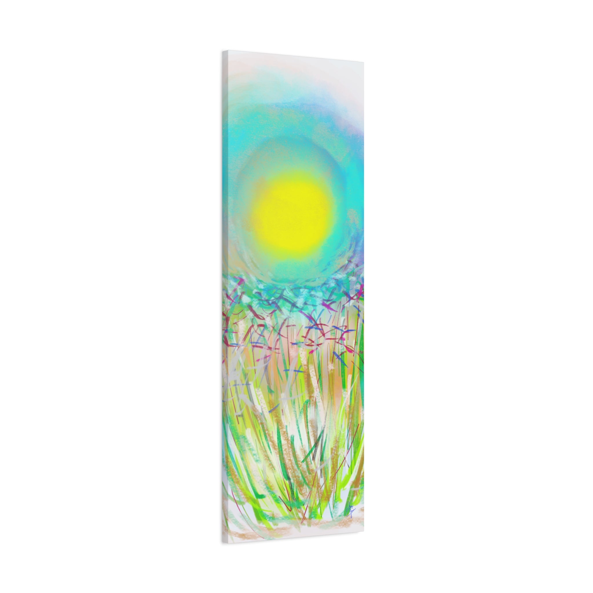 Sunlit Meadow Abstract Canvas Art — Bright Floral Wall Decor