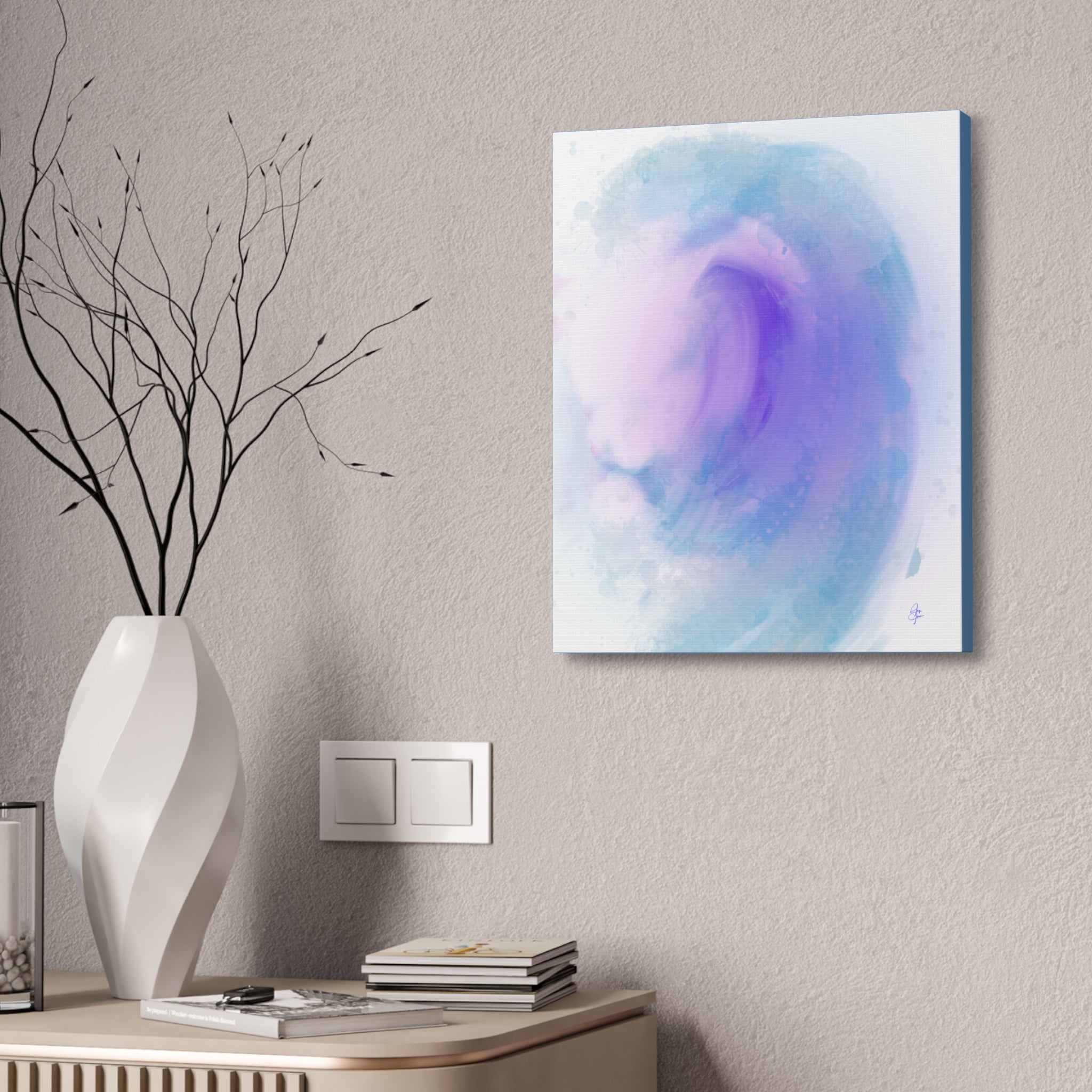 Abstract Lavender Wave Canvas Print — Stretched 1.5"