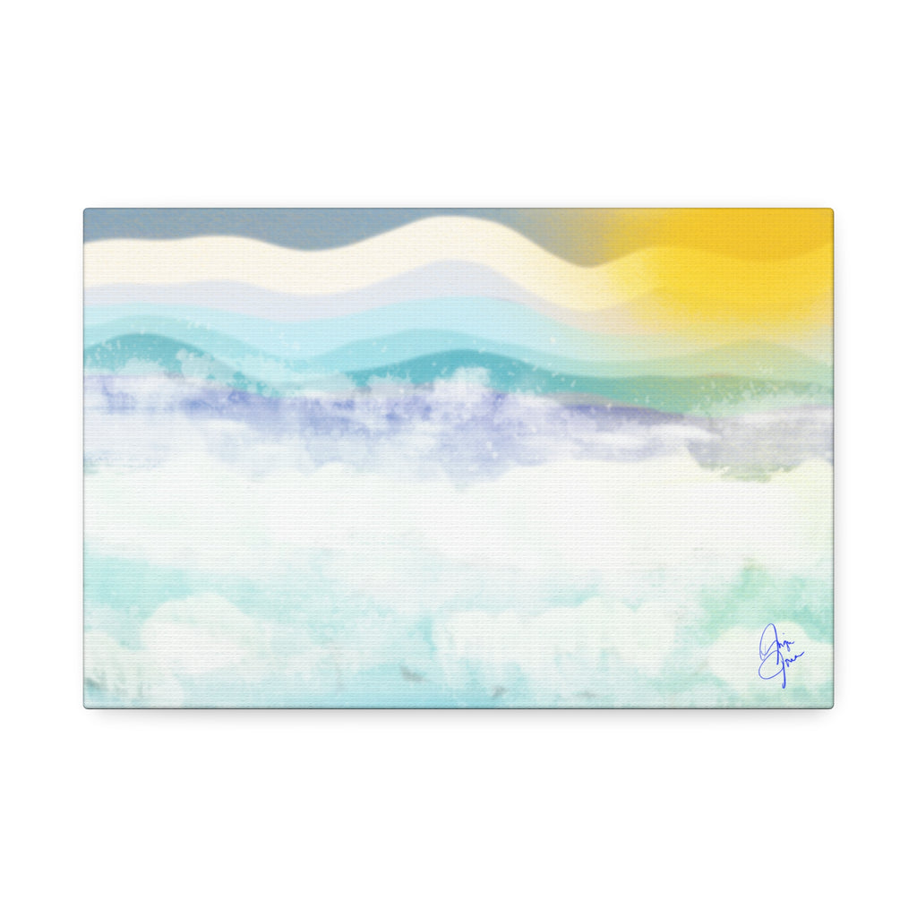 Serene Coastal Watercolor Canvas Print — Stretched 1.5"