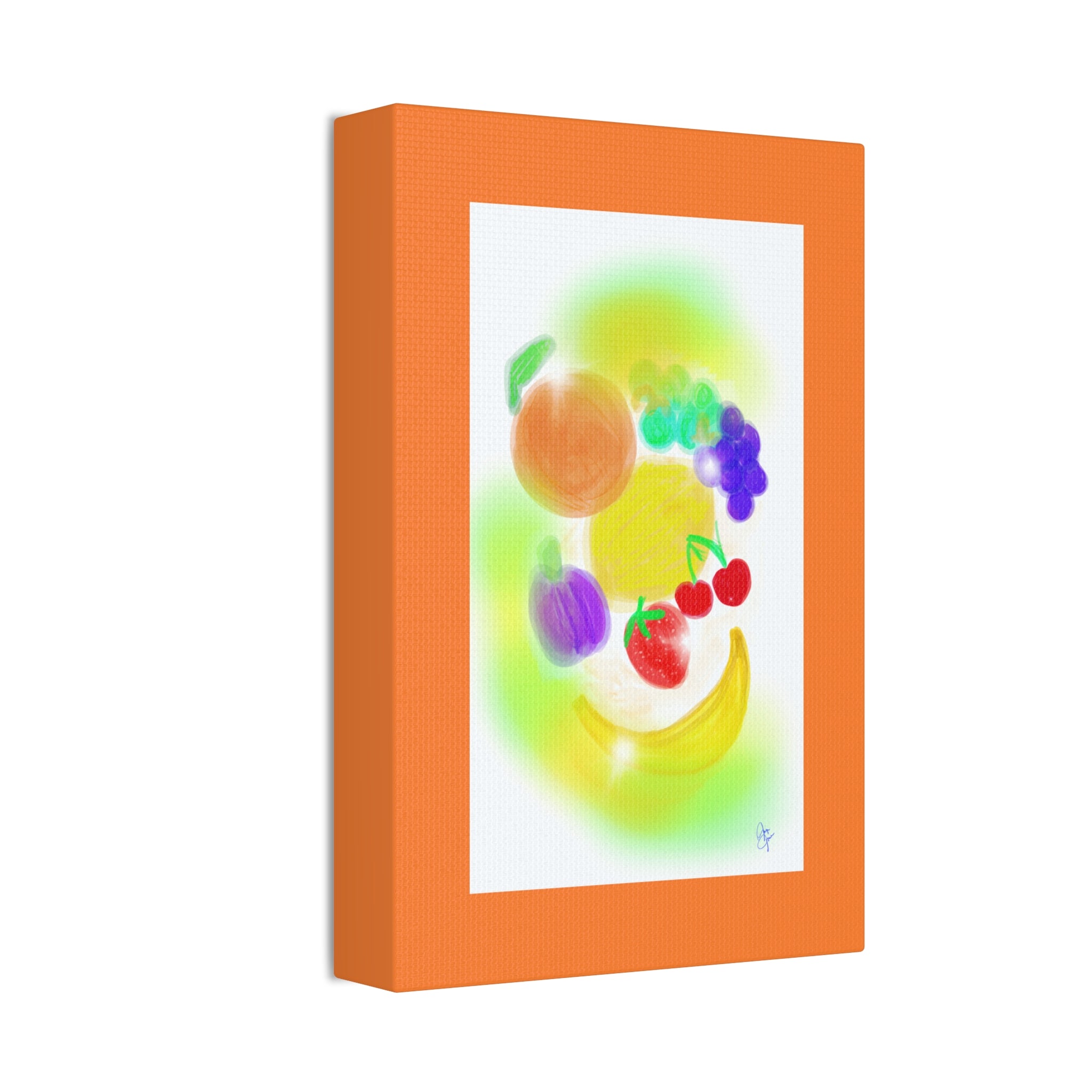 Colorful Fruit Still Life Canvas — Bright Kitchen Wall Art, Stretched 1.5"