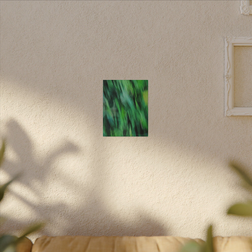 Green Abstract Blur Canvas Wall Art — Vibrant Nature-Inspired Matte Print