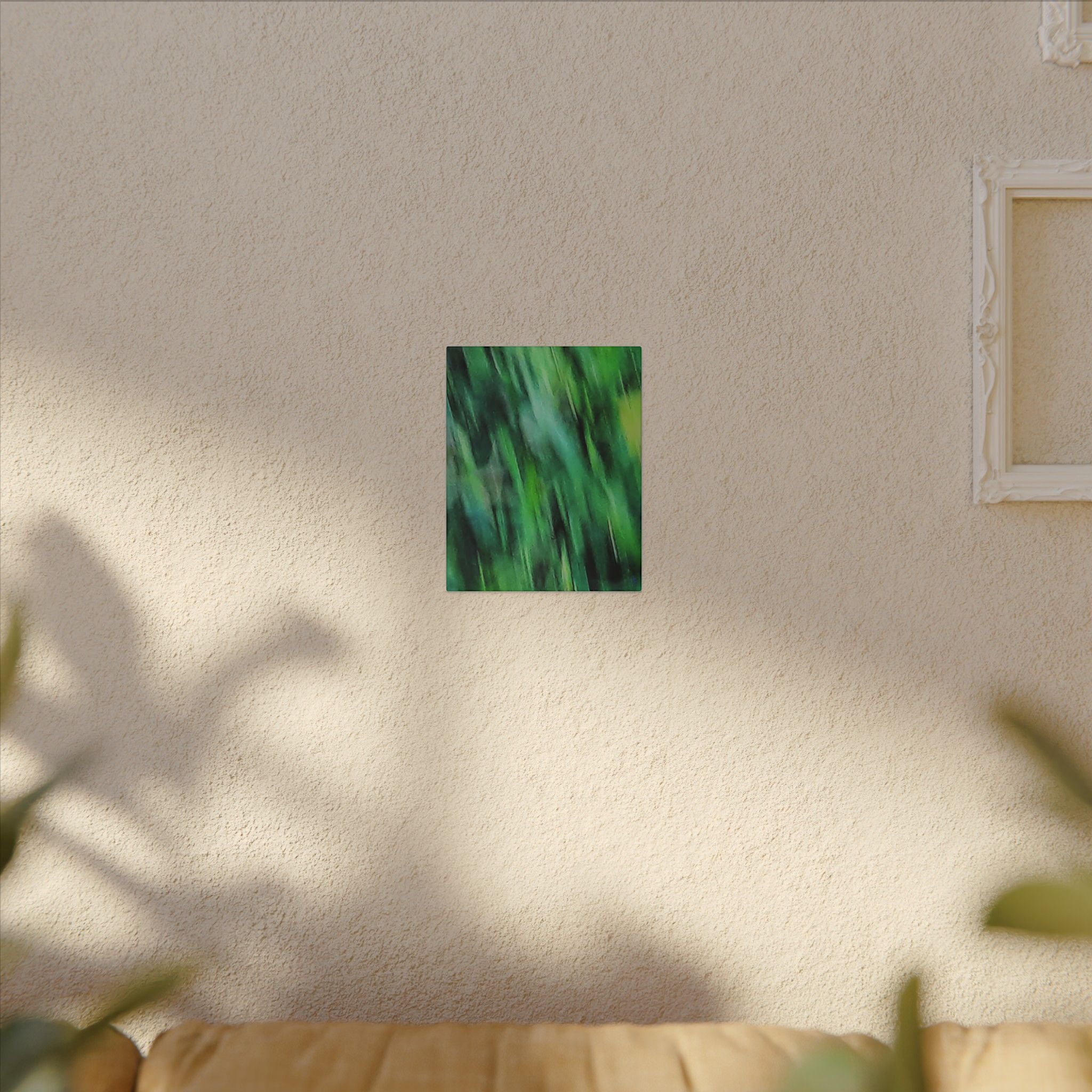 Green Abstract Blur Canvas Wall Art — Vibrant Nature-Inspired Matte Print