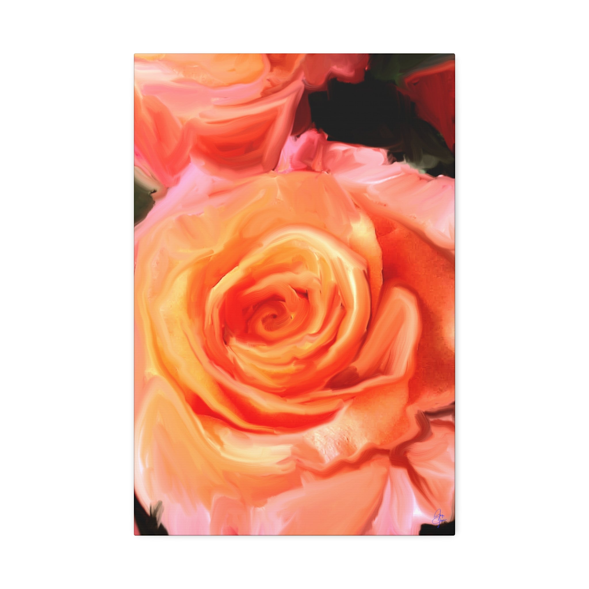Orange Rose Canvas Print — Stretched 1.5" Wall Art