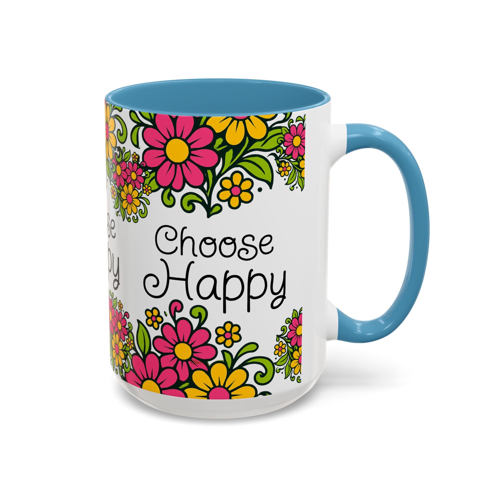 Choose Happy Floral Coffee Mug — Accent 11/15oz