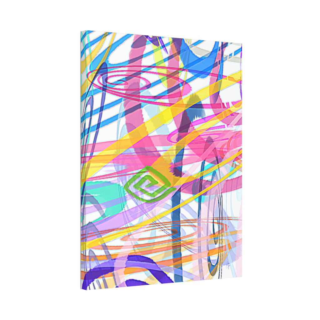 Abstract Rainbow Scribble Canvas – Colorful Modern Wall Art (1.5" Stretched)