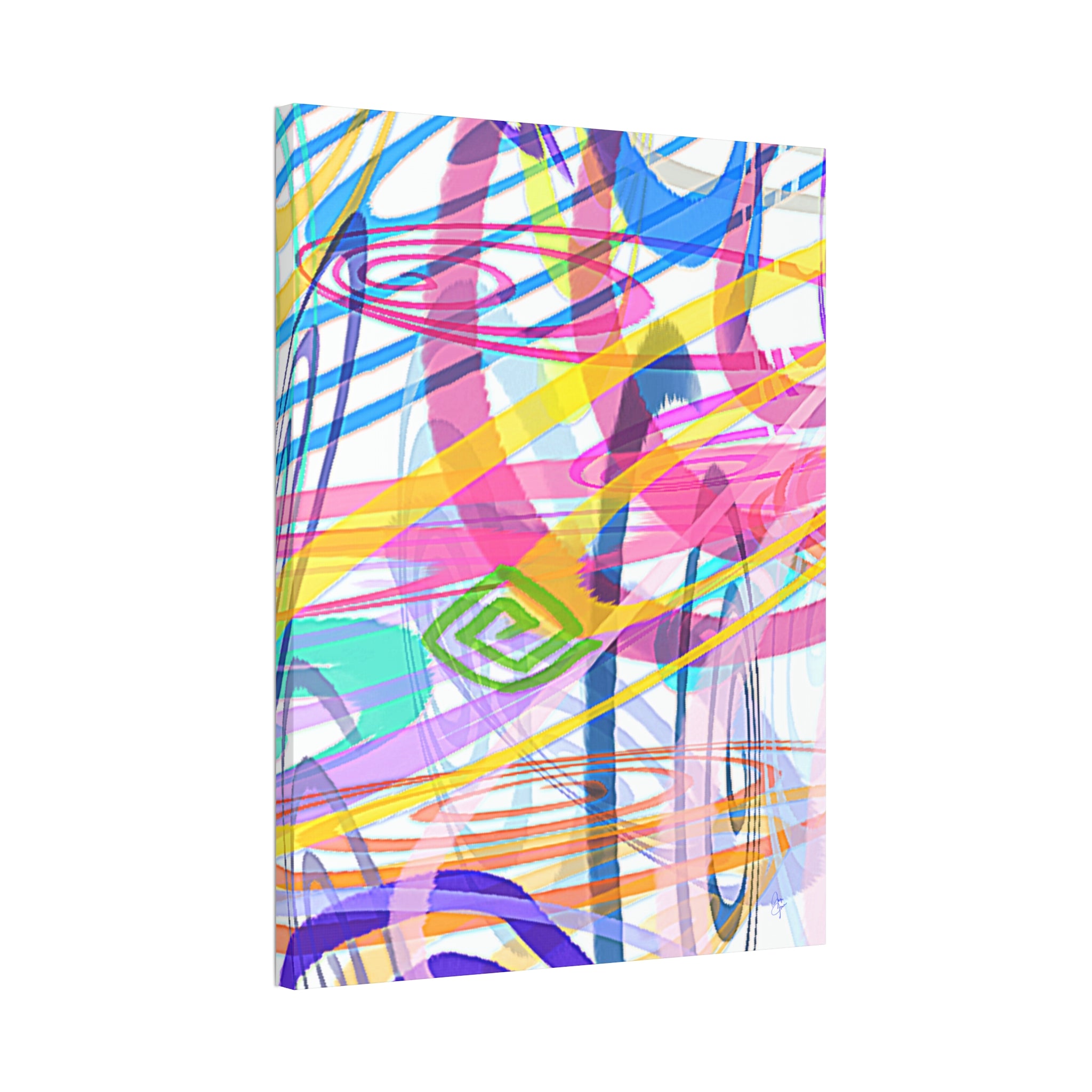 Abstract Rainbow Scribble Canvas – Colorful Modern Wall Art (1.5" Stretched)