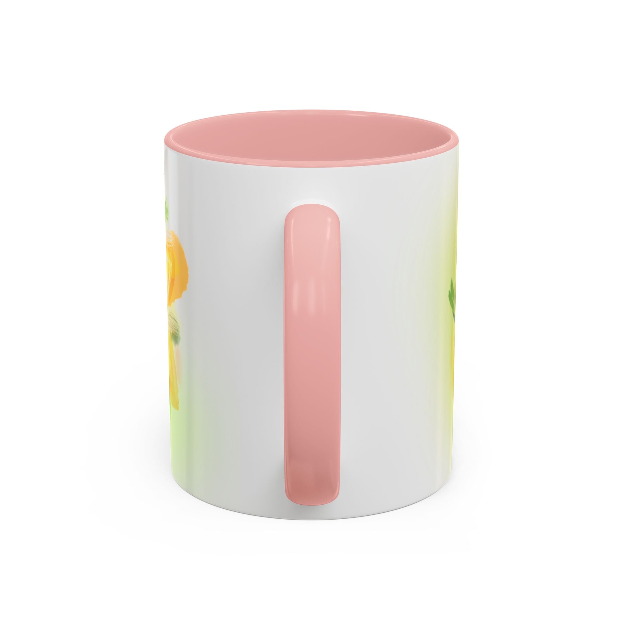 Sunlit Daisy Accent Coffee Mug — Yellow Floral 11/15oz