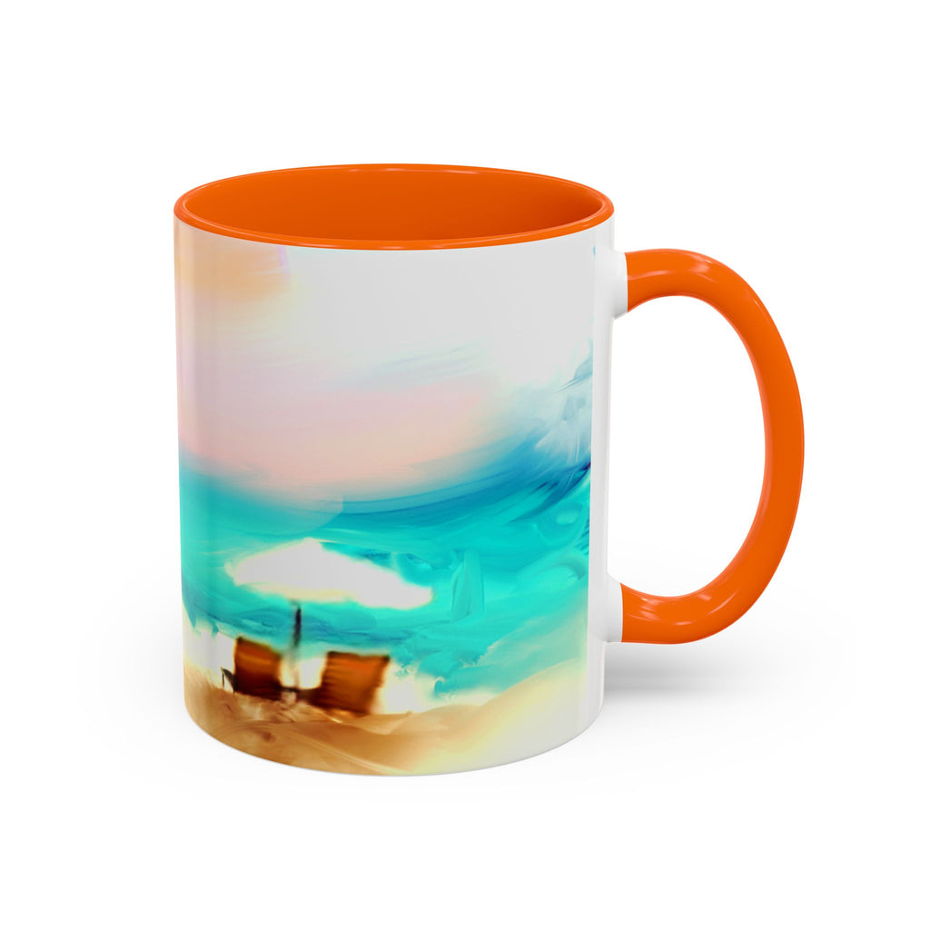 Beach Sunrise Accent Coffee Mug — Tropical Ocean Scene 11/15oz
